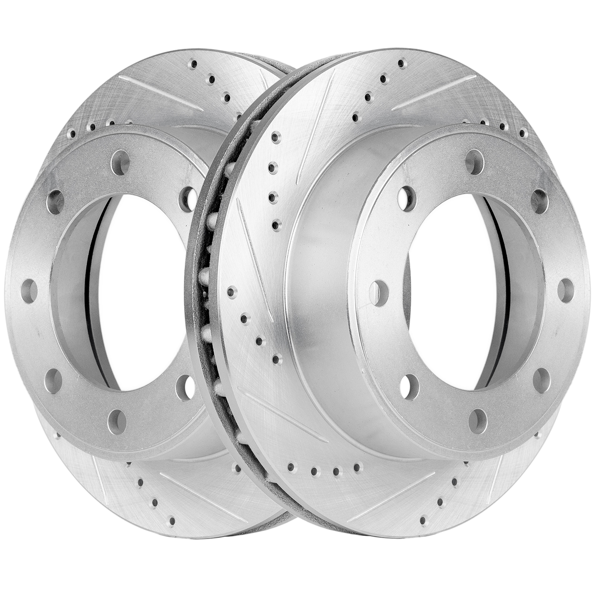 AM F 250 SUPER DUTY F 350 SUPER DUTY 99-04 EXCURSION 00-05 FRONT BRAKE DISC RH AND LH Cross drilled and Slotted 8 Lugs Performance Rotor SKU SET STPF27110078DRS2 OEM 19908-54078-66914-145274-49227