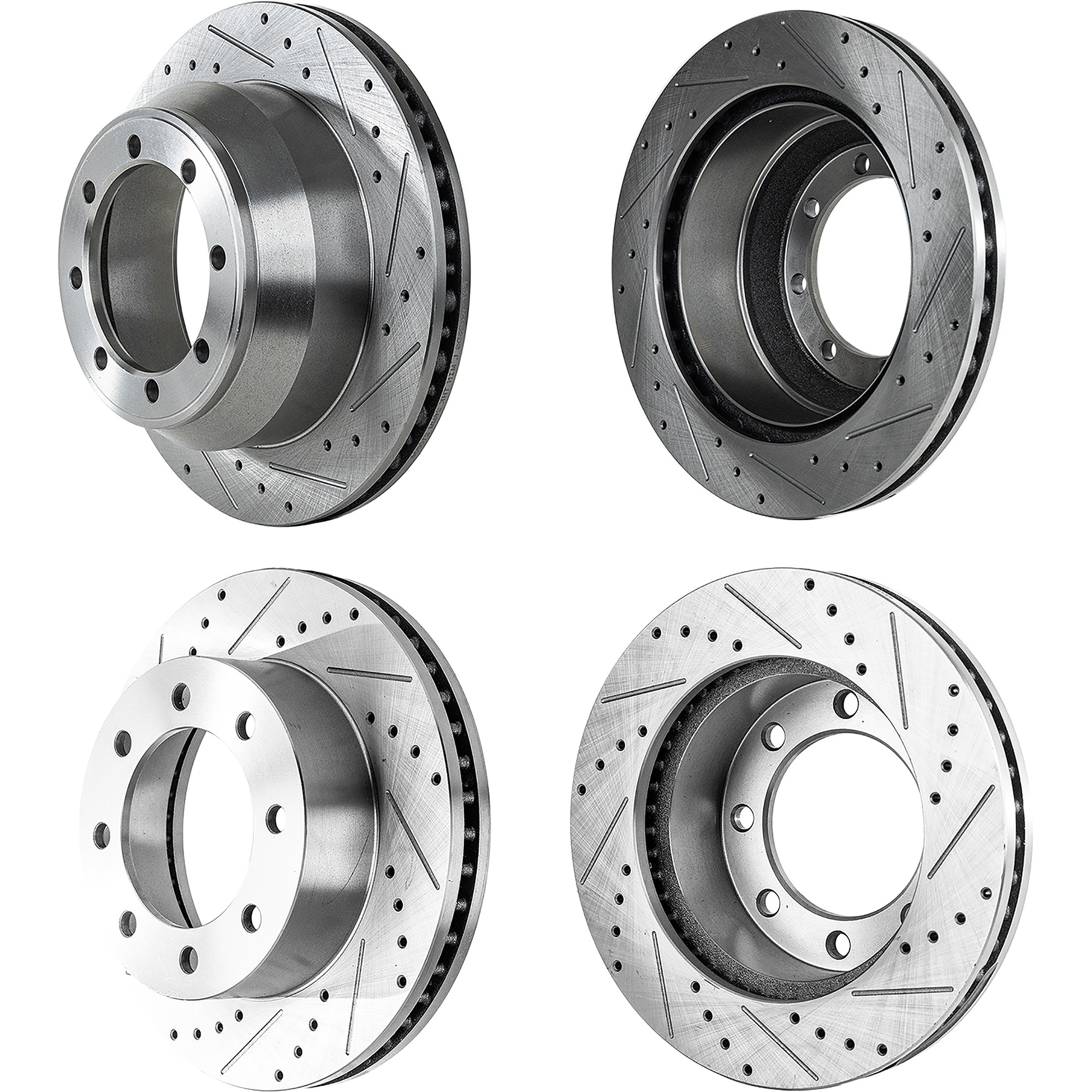 AM F 250 F 350 SUPER DUTY 12-12 FRONT AND REAR BRAKE DISC RH AND LH Cross drilled and Slotted Vented 8 Lugs 4 Wheel Set SKU SET STPF27110082DRS4 OEM 42293-681778-850348-60054227-6