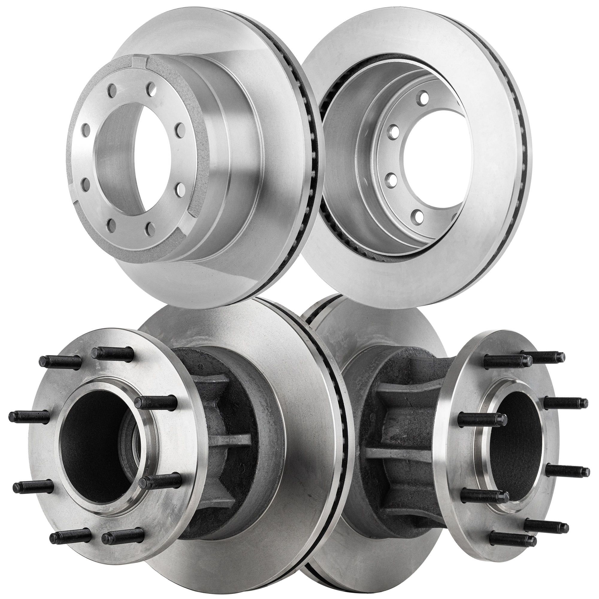 AM F 350 SUPER DUTY 12-12 FRONT AND REAR BRAKE DISC RH AND LH 4 Wheel Set Plain Surface SKU SET STPF27110084-4 A OEM 42258-54159-60416-850065-90036