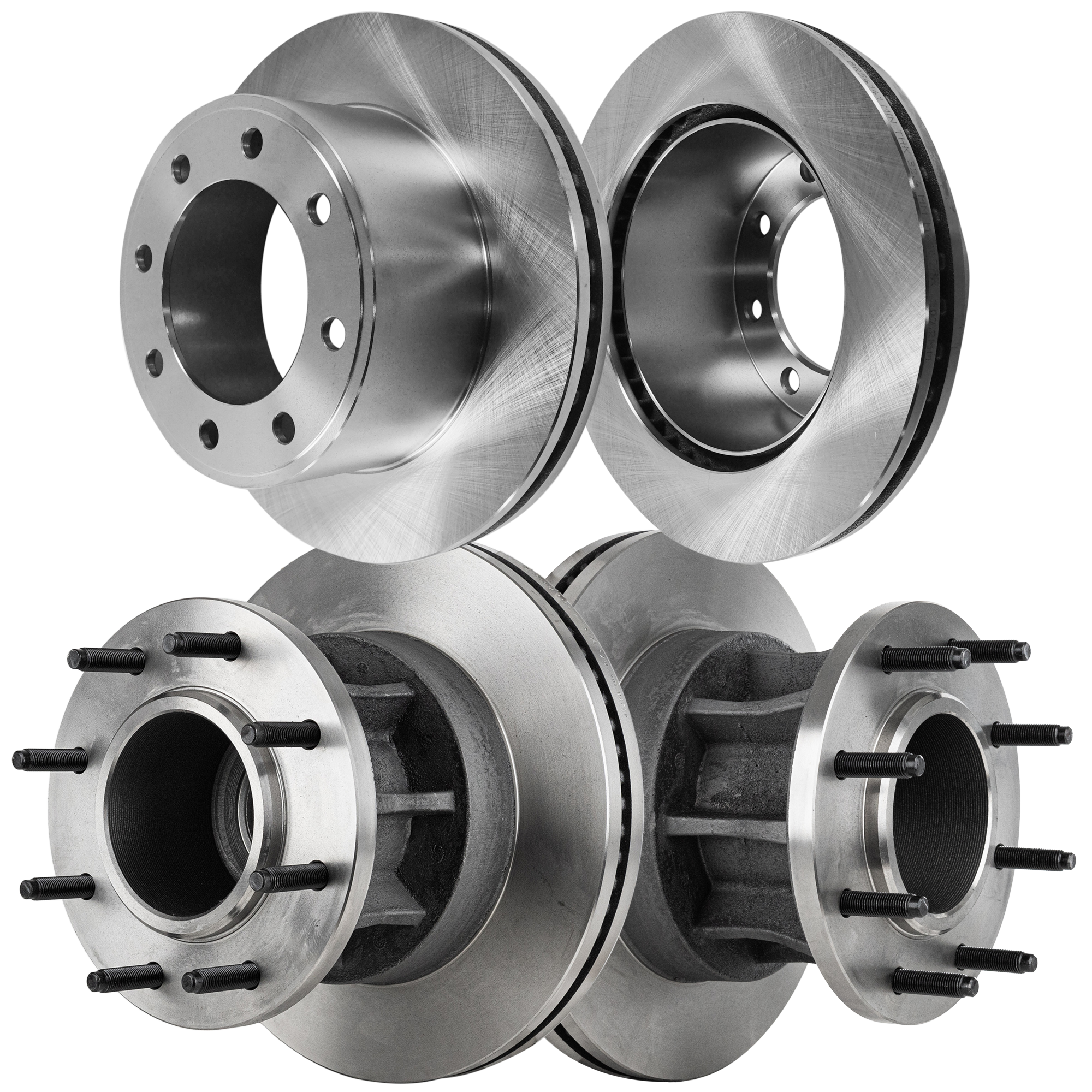 AM F 350 SUPER DUTY 07-12 FRONT AND REAR BRAKE DISC RH AND LH 4 Wheel Set Plain Surface SKU SET STPF27110084-4 B OEM 42258-54159-60416-850065-90036