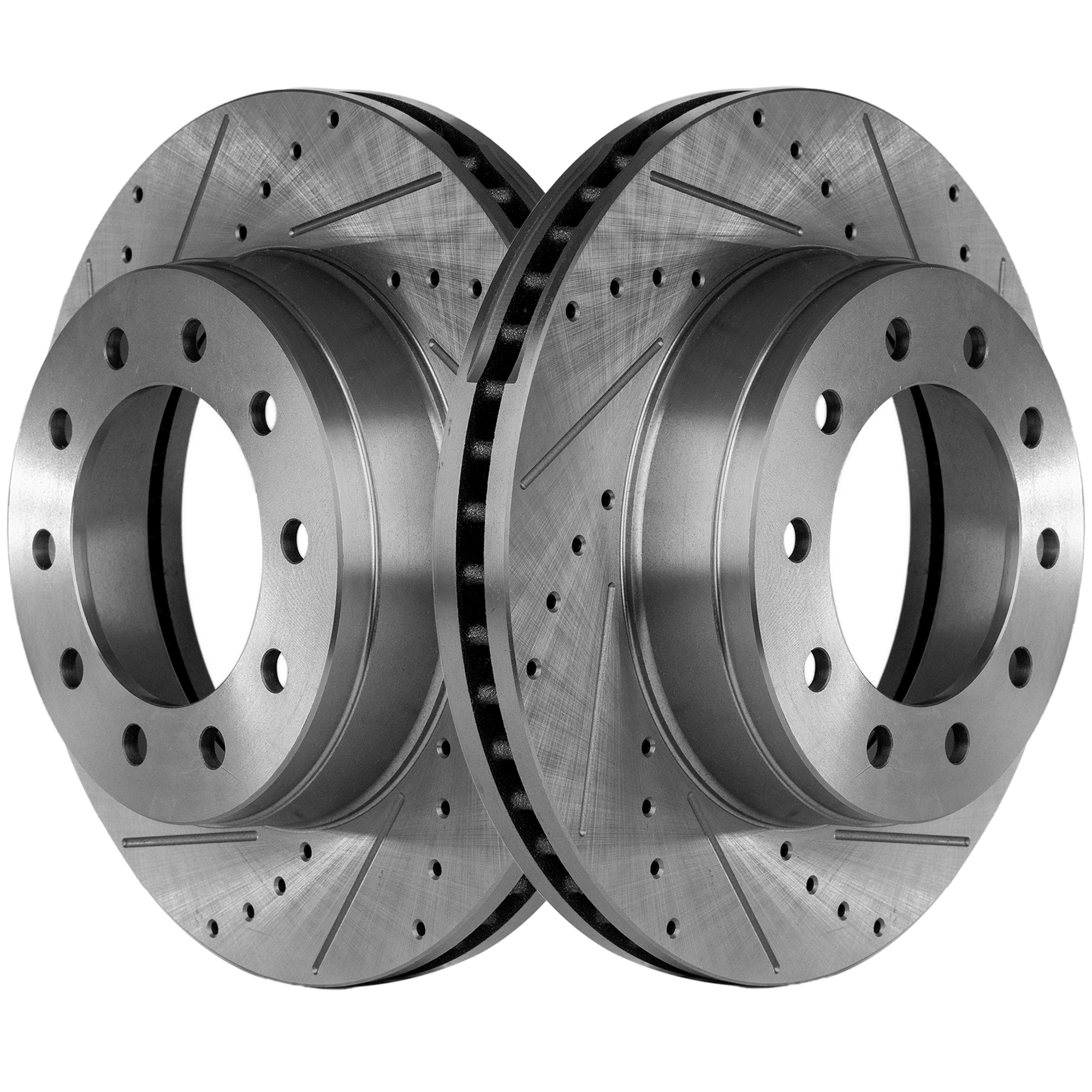AM F 450 F 550 FUPER DUTY 05-16 FRONT BRAKE DISC RH AND LH Performance Rotor Drilled and Slotted SKU SET STPF27110087DRS2 OEM 54128-680305-60054197-54128G 6