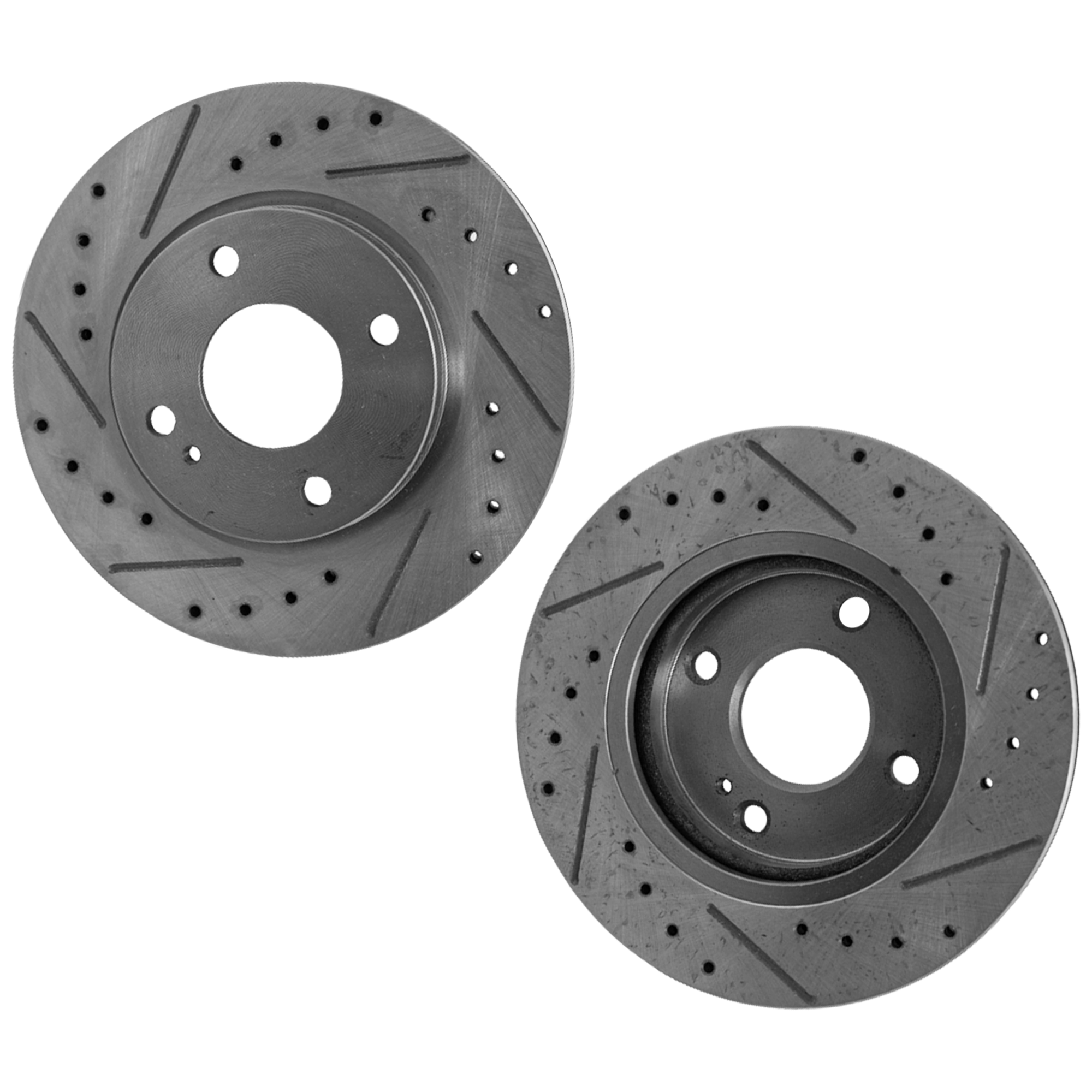 AM FIESTA 11-19 FRONT BRAKE DISC RH AND LH Drilled and Slotted SKU SET STPF27110096DRS2 OEM 42-277-541-766-808-200-000-000-000
