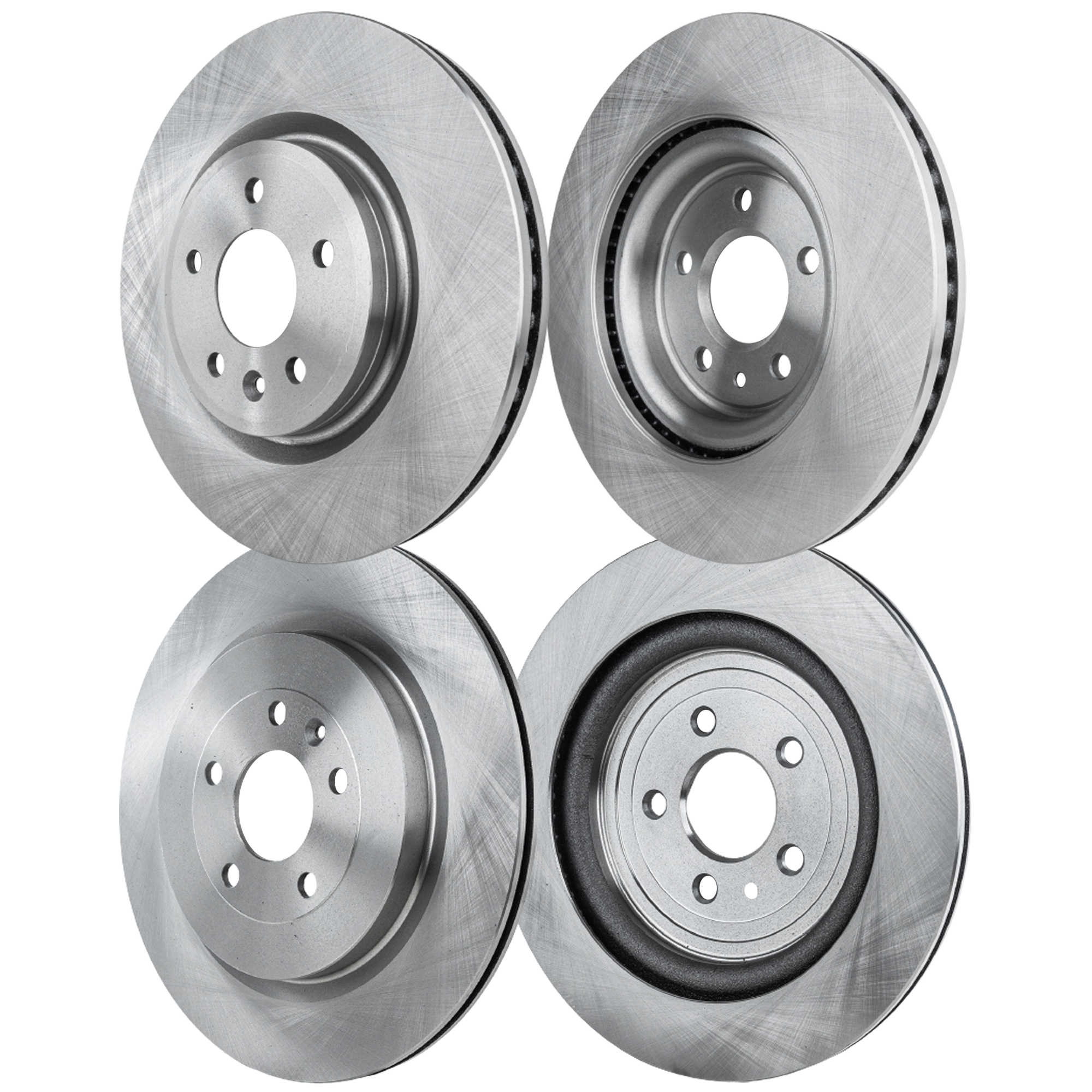 AM MKT 13-19 FRONT AND REAR BRAKE DISC RH AND LH 4 Wheel Set Plain Surface 5 Lugs SKU SET STPF27110100-4 A OEM 42285-54189-54190-680983-85030