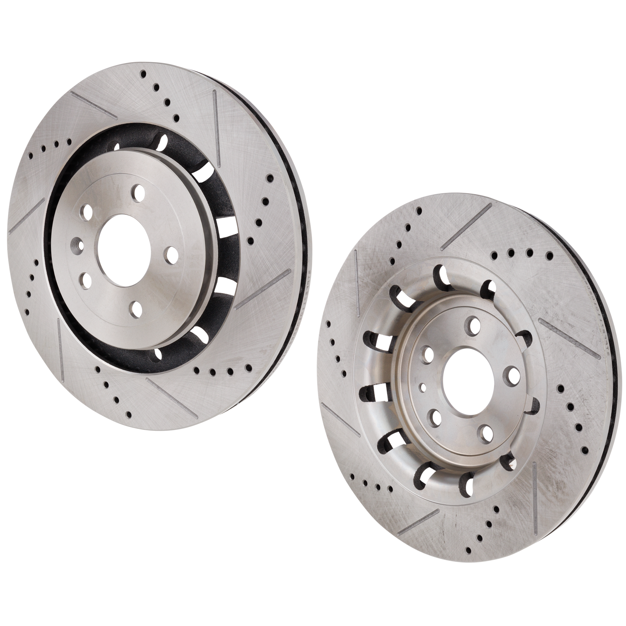 AM FLEX EXPLORER 13-19 FRONT BRAKE DISC RH AND LH Vented Hat Cross drilled and Slotted SKU SET STPF27110102DRS2 OEM 42284-850304-60054221-680982PR
