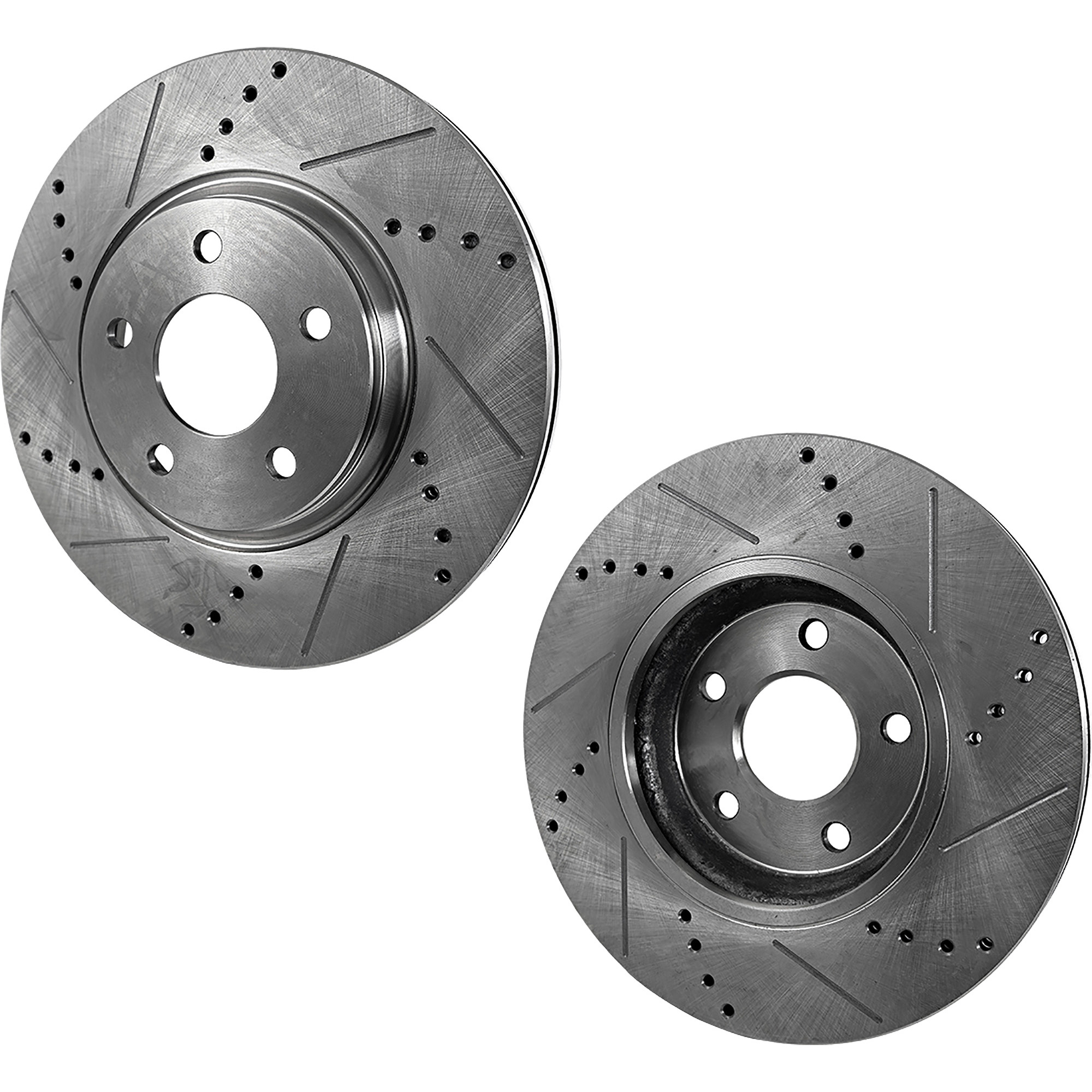 AM FLEX EXPLORER 13-19 REAR BRAKE DISC RH AND LH 2 Wheel Set Cross drilled and Slotted SKU SET STPF27110103DRS2 OEM 42285-54189-54190-680983-85030