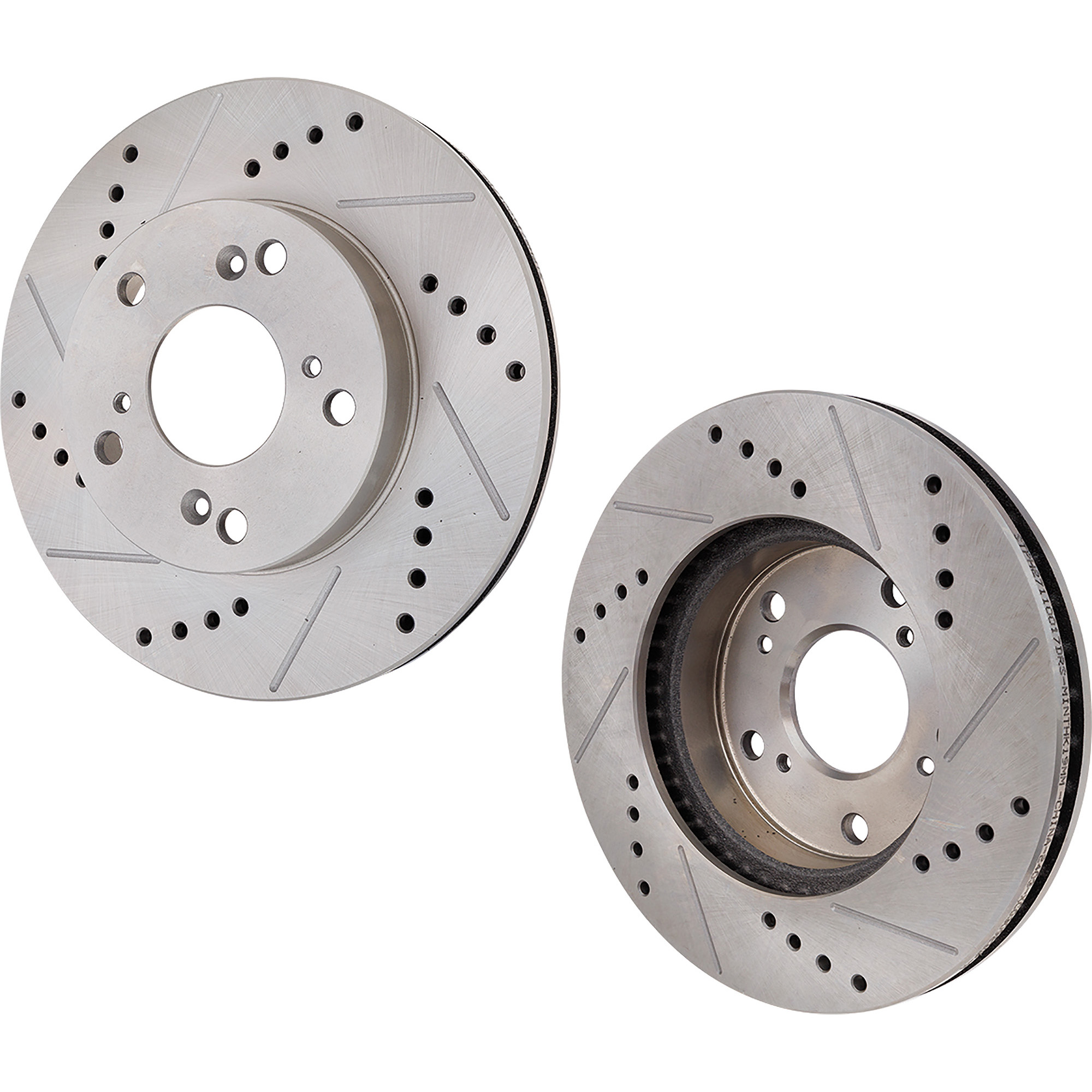 AM FOCUS 12-18 REAR BRAKE DISC RH AND LH Drilled and Slotted SKU SET STPF27110108DRS2 OEM 42280-54182-850286-901068-6005