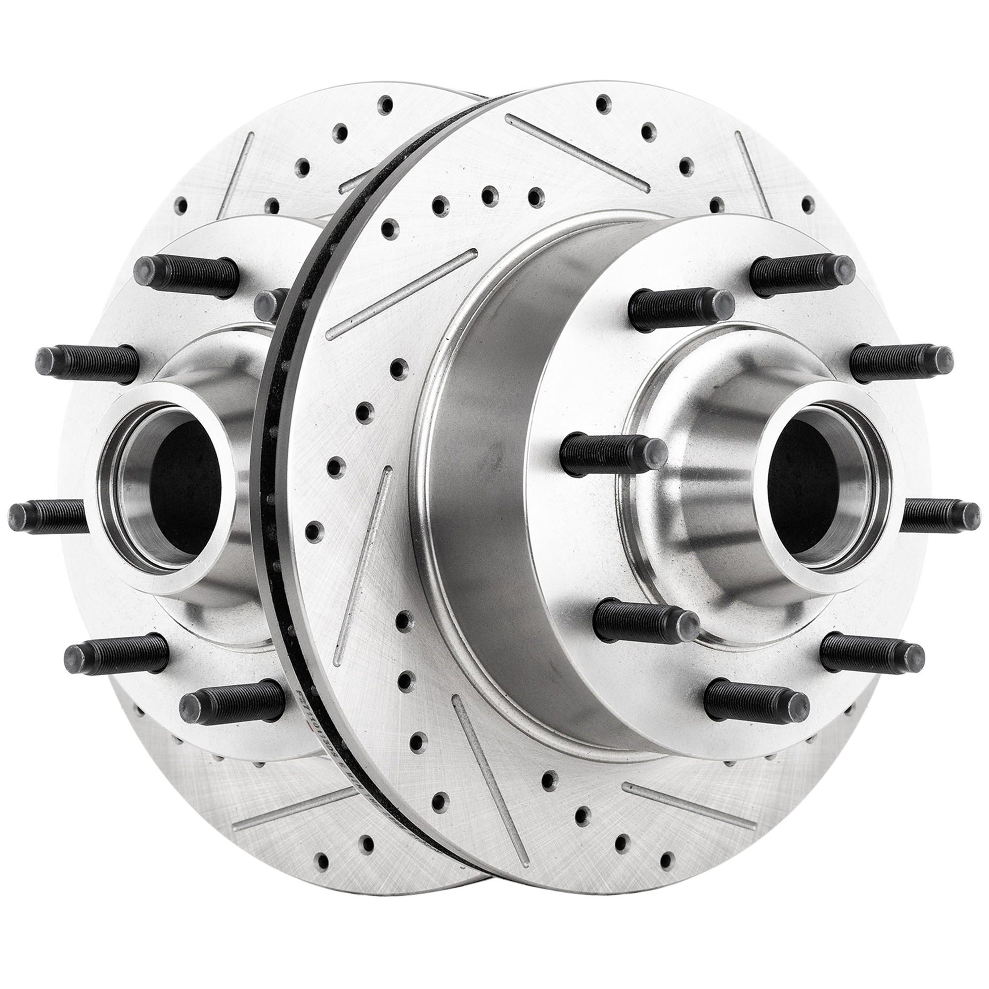 AM F SERIES 95-04 FRONT BRAKE DISC RH AND LH 2 Wheel Set Cross drilled and Slotted SKU SET STPF27110113DRS2 OEM 1320-19768-54021-65600-66527-8