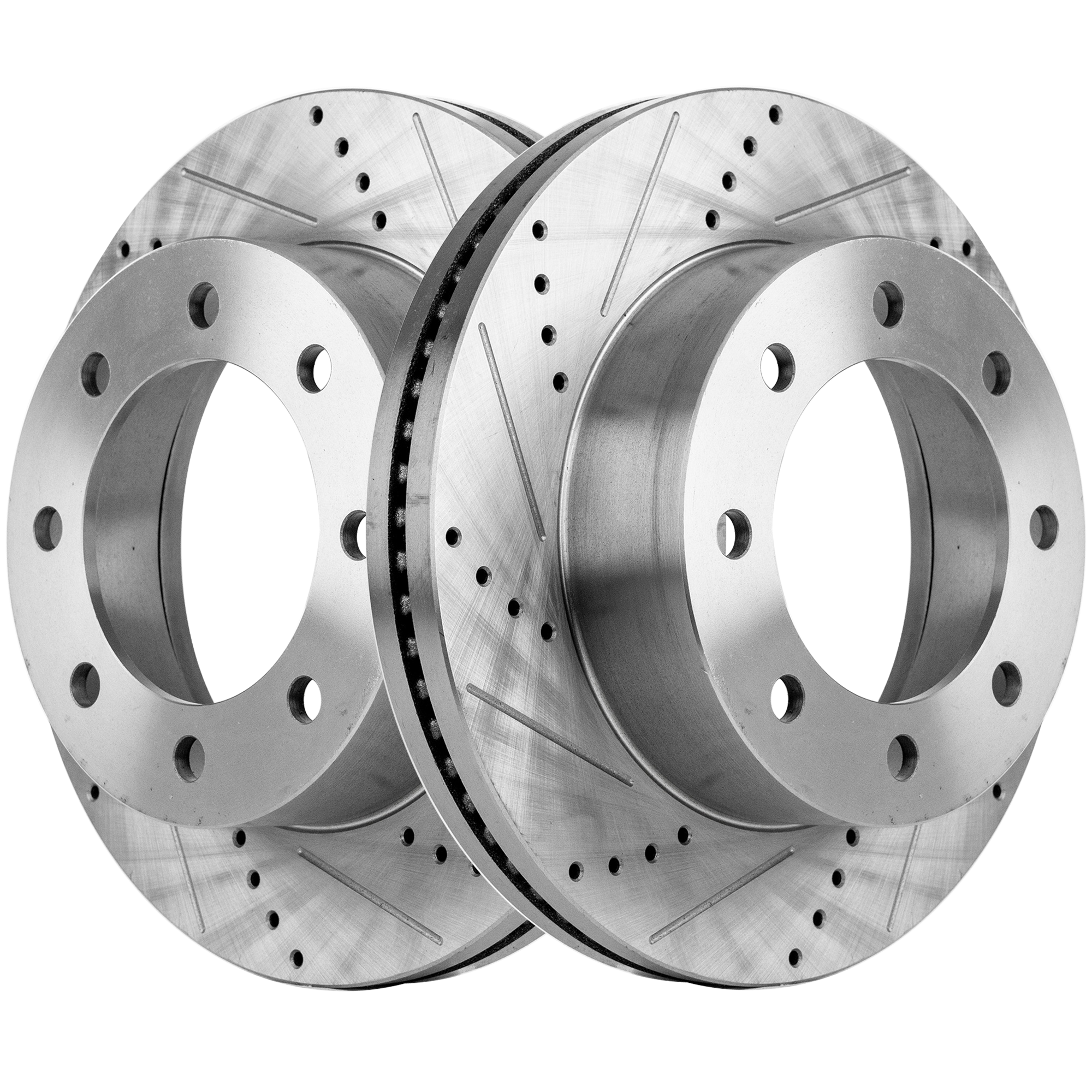 AM F 350 F 450 SUPER DUTY 05-12 FRONT BRAKE DISC RH AND LH Performance Rotor Drilled and Slotted SKU SET STPF27110118DRS2 OEM 54135-680339-60054196-54135G 6
