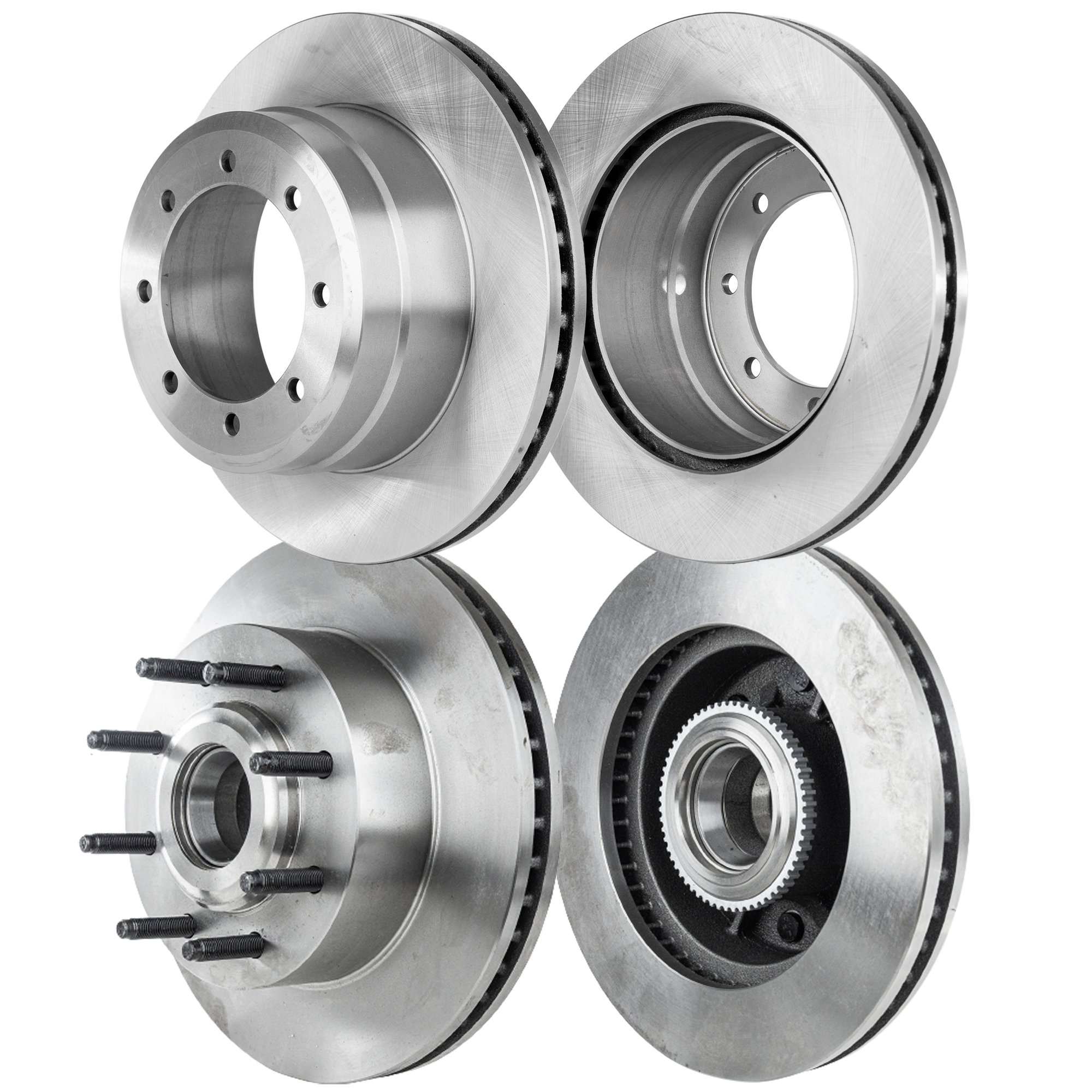 AM F 350 SUPER DUTY 07-12 FRONT AND REAR BRAKE DISC RH AND LH 4 Wheel Set Plain Surface SKU SET STPF27110120-4 B OEM 42259-54160-60411-850066-90036