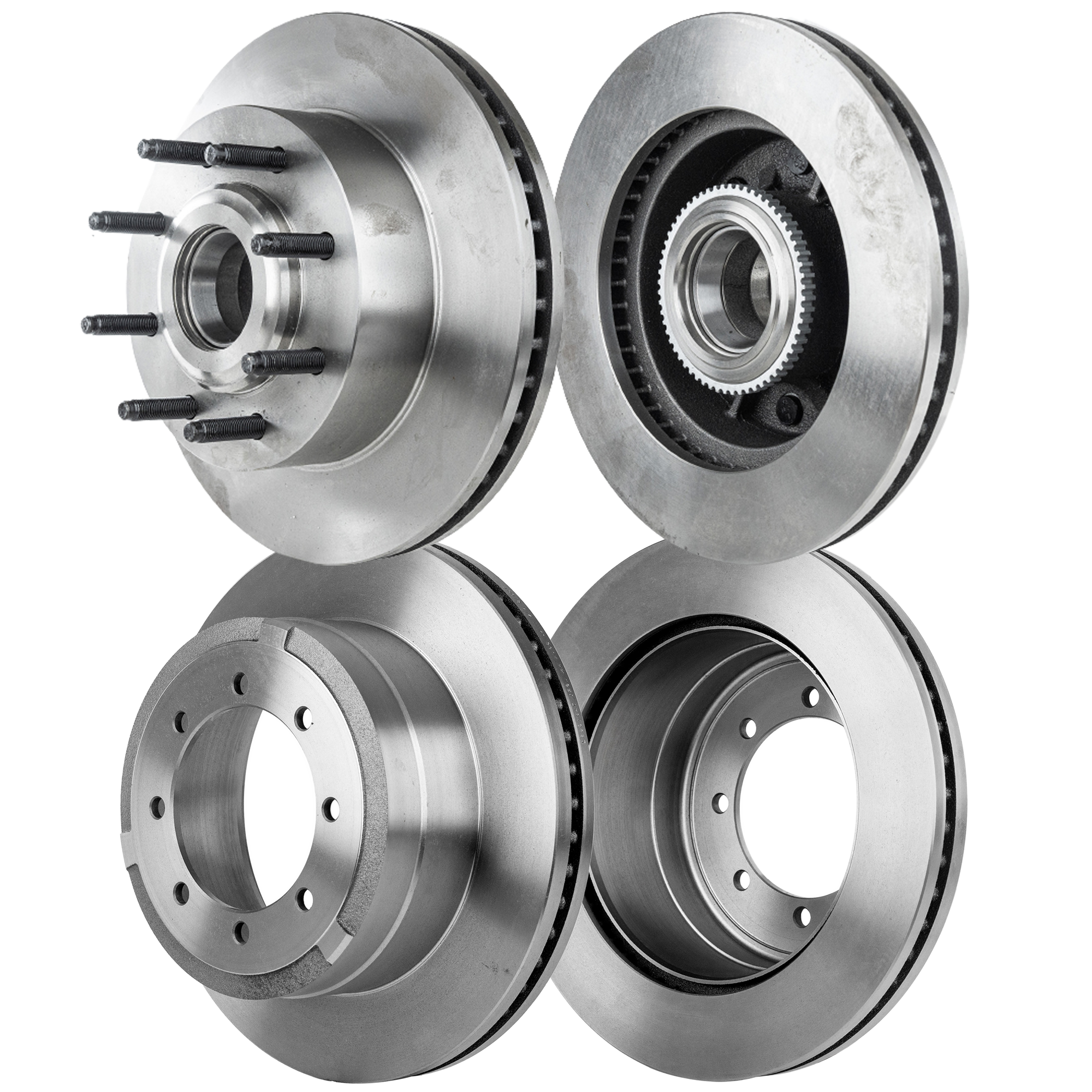 AM F 350 SUPER DUTY 12-12 FRONT AND REAR BRAKE DISC RH AND LH 4 Wheel Set Plain Surface SKU SET STPF27110120-4 C OEM 42259-54160-60411-850066-90036
