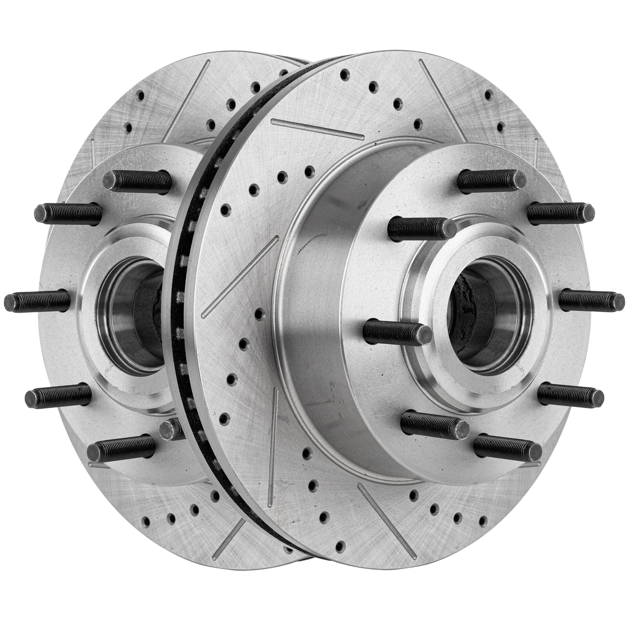 AM F 250 F 350 SUPER DUTY 07-12 FRONT BRAKE DISC RH AND LH Performance Rotor Drilled and Slotted SKU SET STPF27110120DRS2 OEM 42259-54160-60411-850066-90036