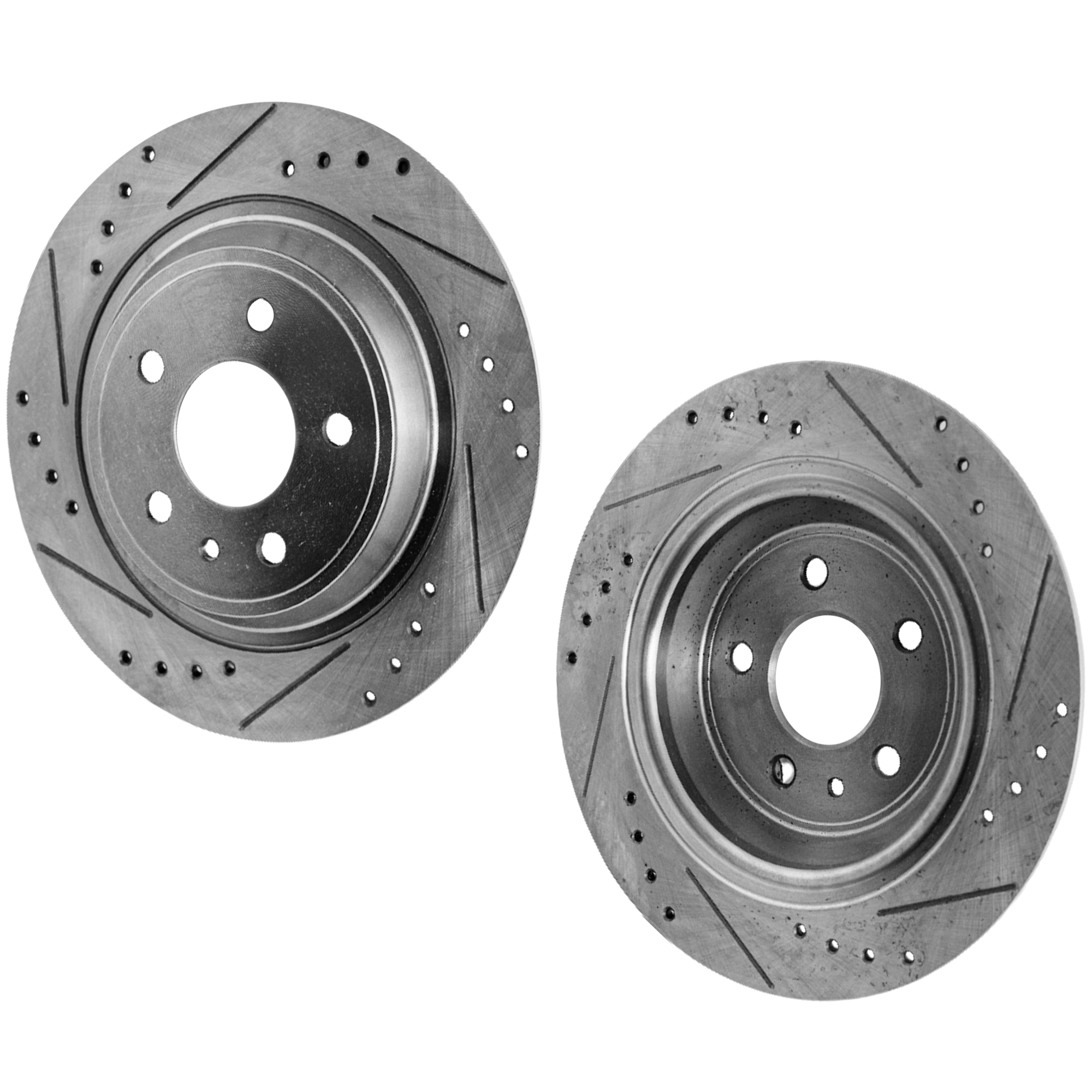 AM FUSION 13-18 MKZ 13-16 REAR BRAKE DISC RH AND LH 5 Lugs Cross drilled and Slotted SKU SET STPF27110124DRS2 OEM 42287-75013-681012-850317-9005