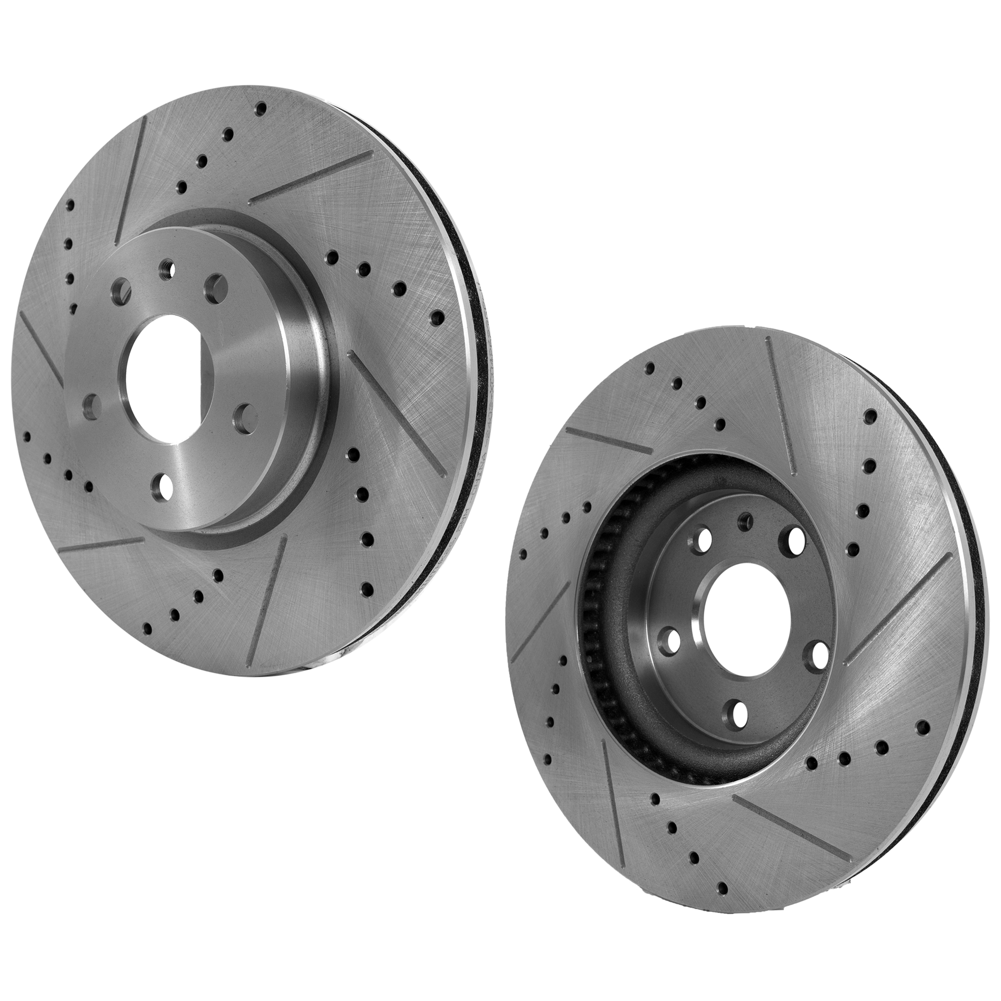 AM FUSION 13-20 MKZ 13-16 FRONT BRAKE DISC RH AND LH Cross drilled and Slotted SKU SET STPF27110125DRS2 OEM 42286-54196-681015-850315-6005