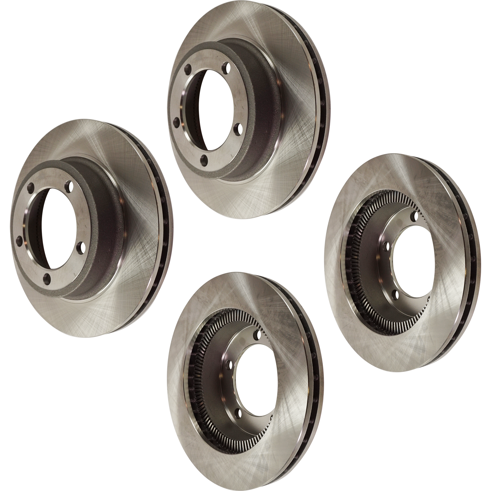 AM F 650-04-08-4700LPX 98-02 M2-106-03-16 FRONT AND REAR BRAKE DISC Plain Surface Vented 5 Lugs 4 Wheel Set SKU SET STPF27110131-4 OEM 5607-5616-145349-12183016-6005