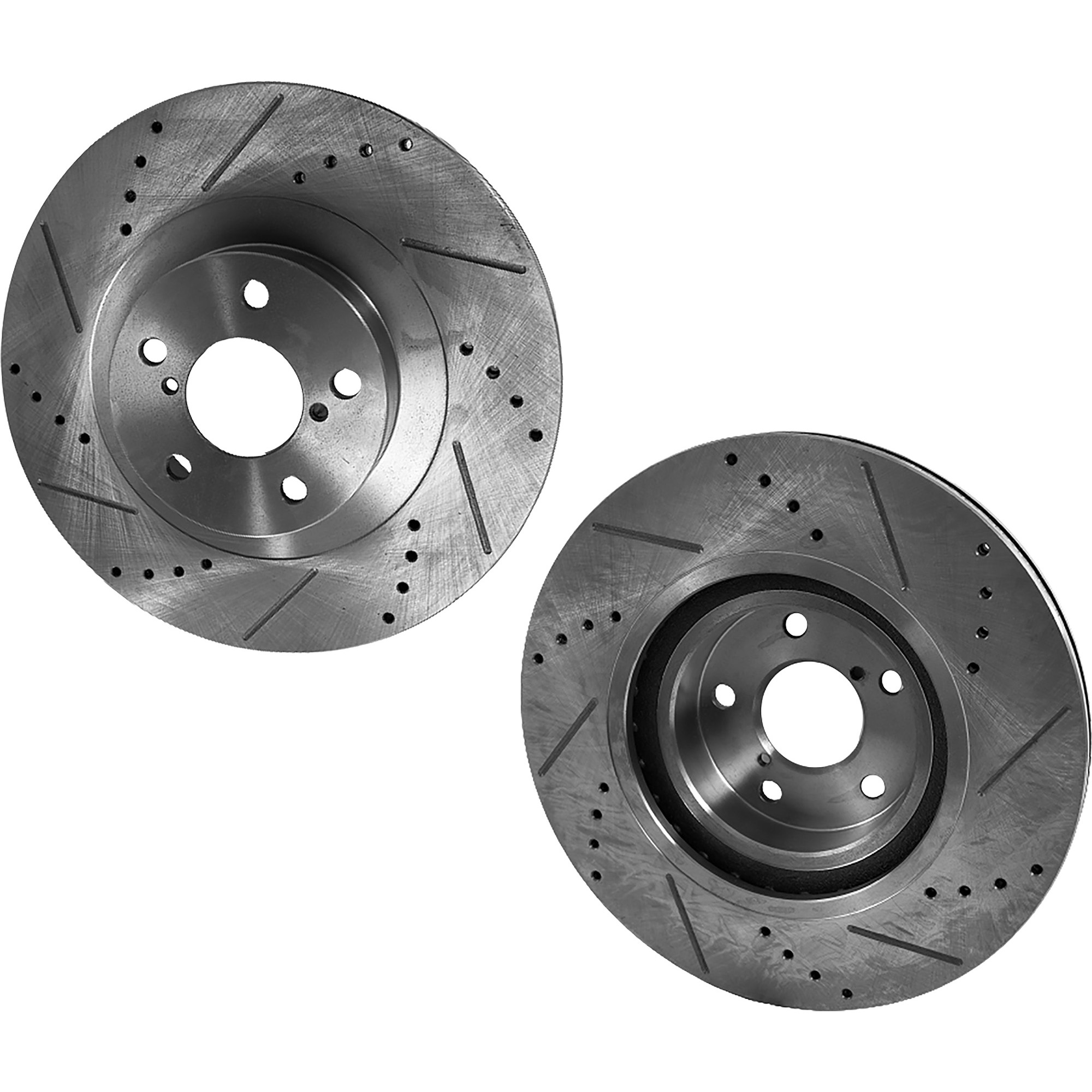 AM MARK VIII 93-98 TAURUS 96-07 FRONT BRAKE DISC Drilled and Slotted SKU SET STPF27110133DRS2 OEM 1048-19853-54009-54030-65720-6