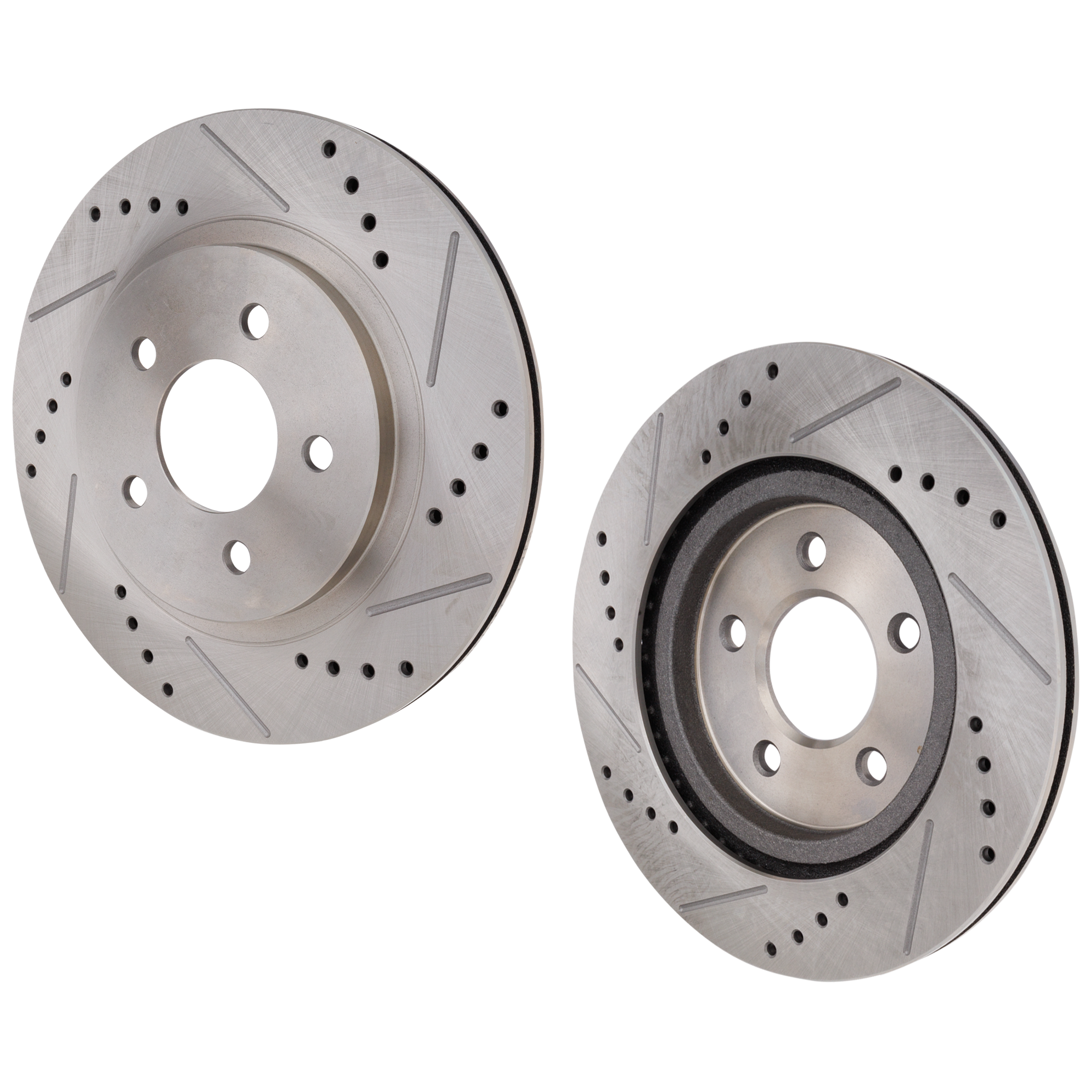 AM MUSTANG 05-14 REAR BRAKE DISC RH AND LH Cross drilled and Slotted SKU SET STPF27110136DRS2 OEM 42136-54131-900243-60054058-42