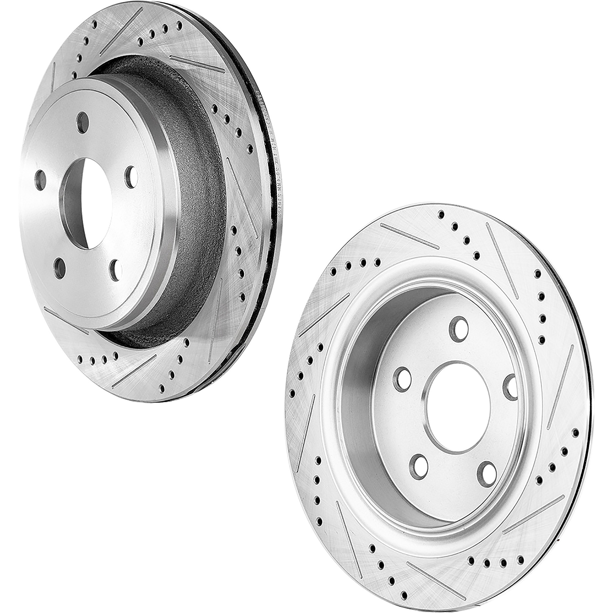 AM MUSTANG 07-14 FRONT BRAKE DISC RH AND LH Drilled and Slotted SKU SET STPF27110137DRS2 OEM 42253-54151-850039-900918-6005