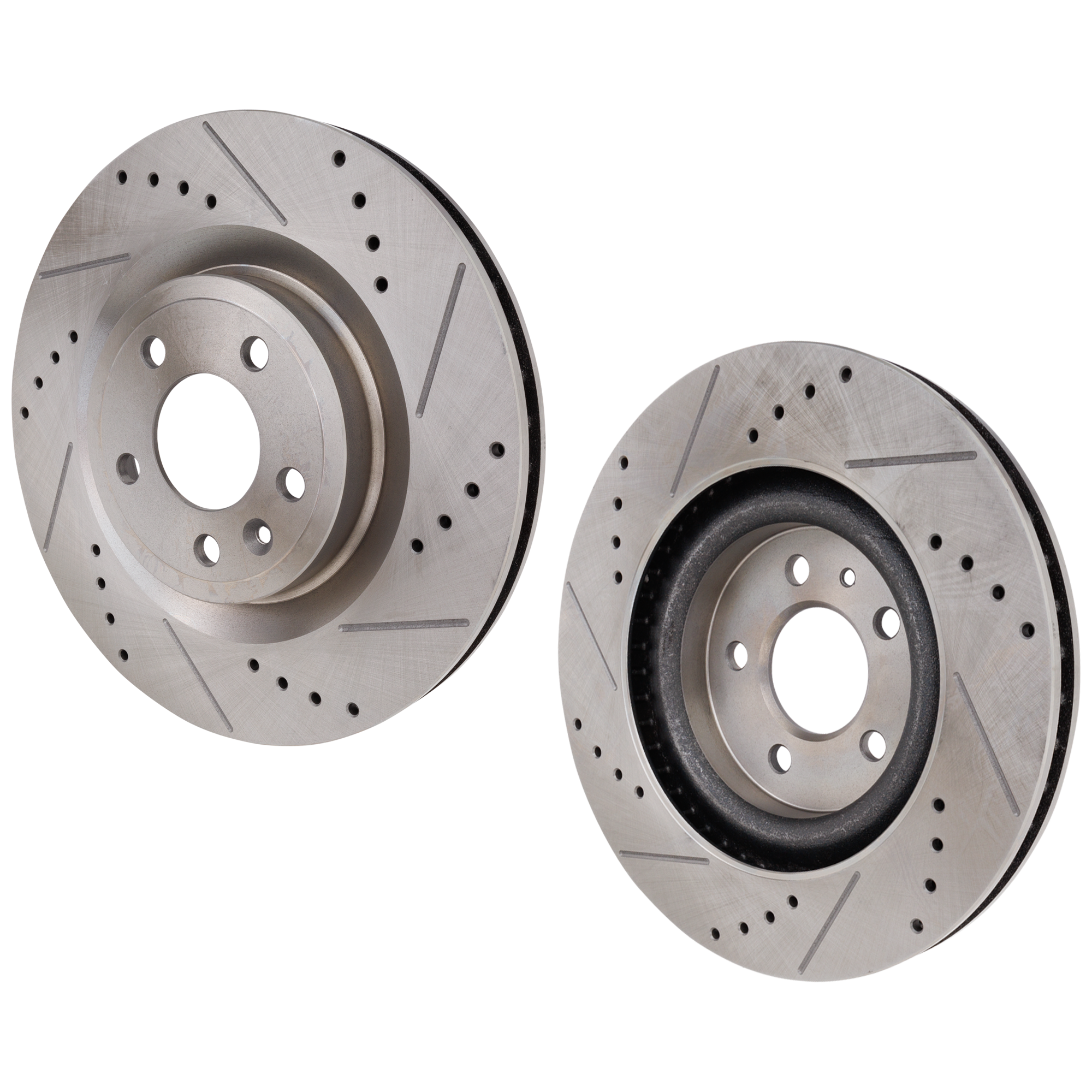 AM MUSTANG 11-14 FRONT BRAKE DISC RH AND LH Drilled and Slotted SKU SET STPF27110138DRS2 OEM 42276-54175-850219-886209-6005