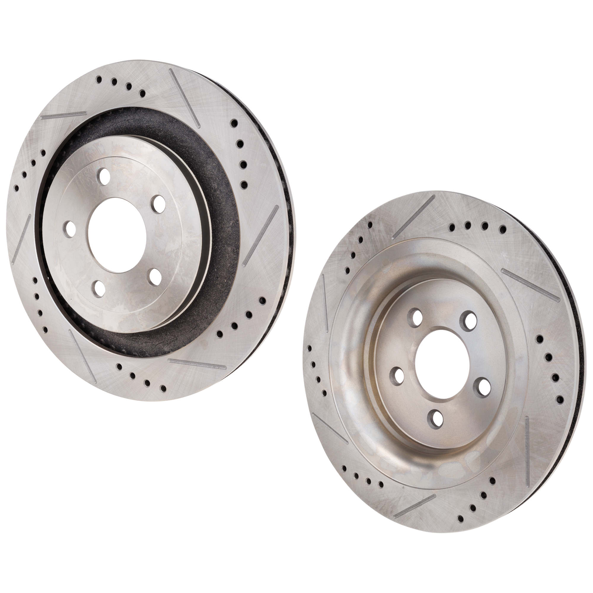 AM MUSTANG 15-21 REAR BRAKE DISC RH AND LH Drilled and Slotted SKU SET STPF27110142DRS2 OEM 42318-850491-60054074-681955R