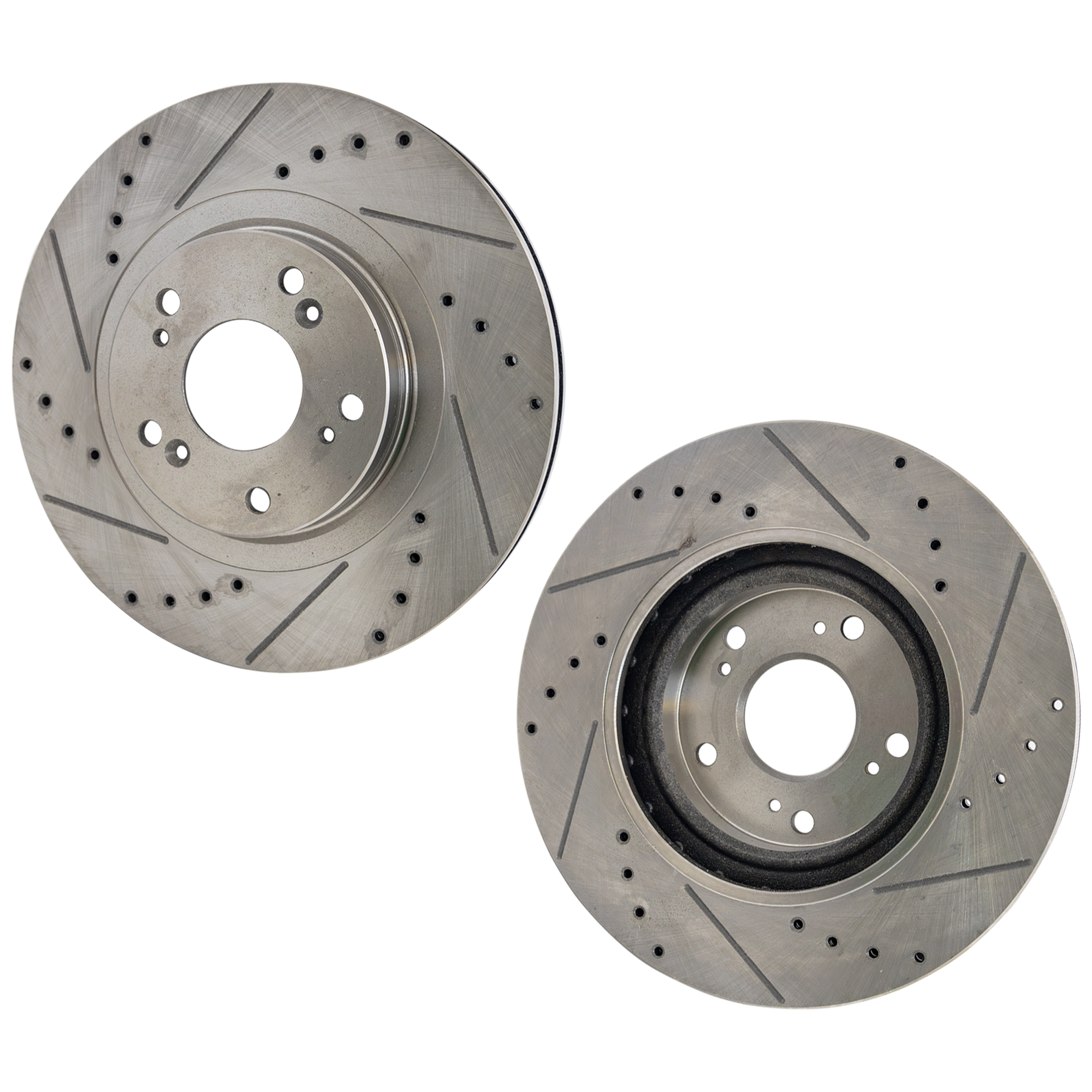 AM S40-04-11 ESCAPE 13-19 FRONT BRAKE DISC RH AND LH Drilled and Slotted SKU SET STPF27110158DRS2 OEM 34364-45438-45608-850028-90070