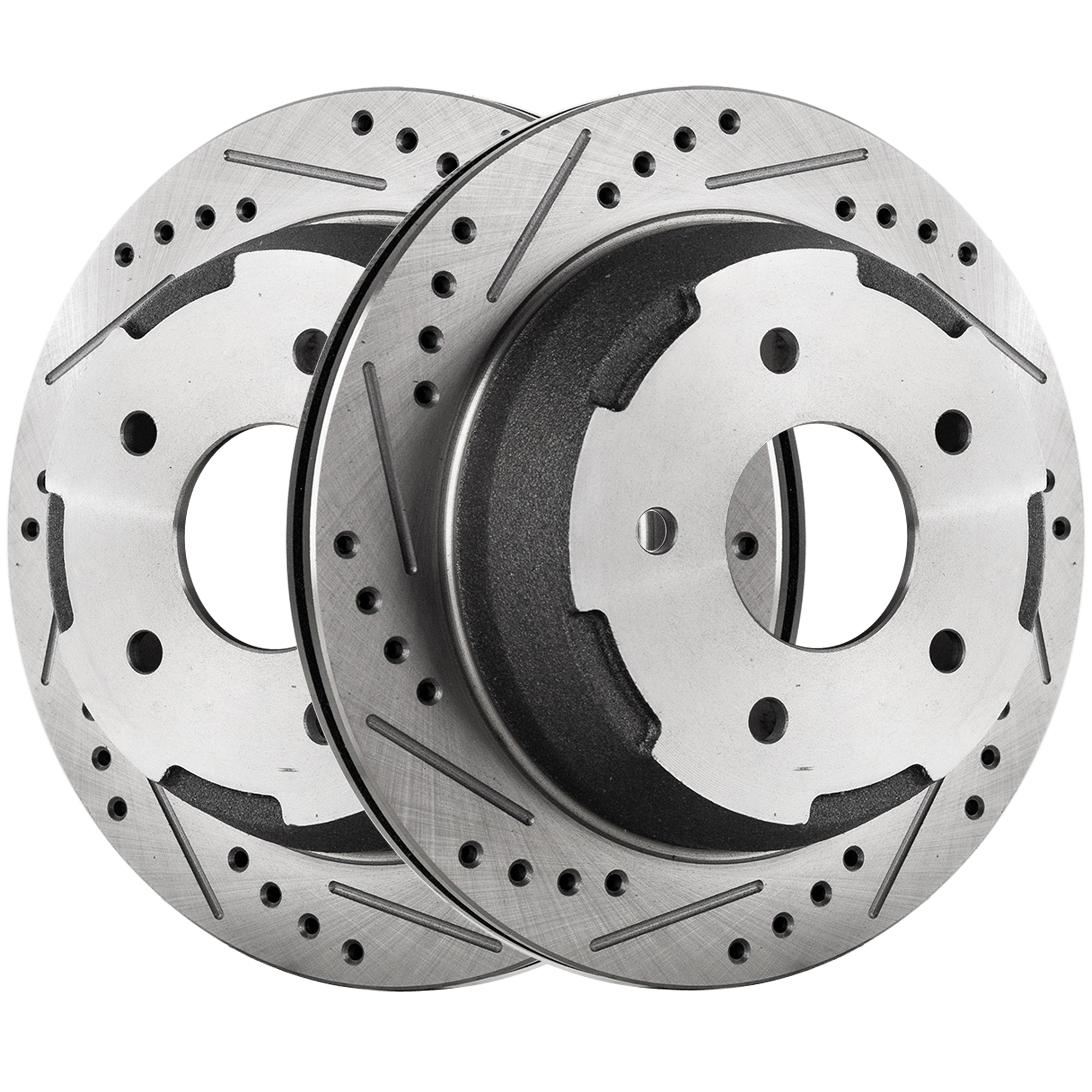 AM BLAZER 98-05 JIMMY 97-05 SONOMA 04-04 REAR BRAKE DISC RH AND LH Cross drilled and Slotted Vented 5 Lugs 2 Wheel Set SKU SET STPG27110004DRS2 OEM 27277-55049-56725-86725-101609