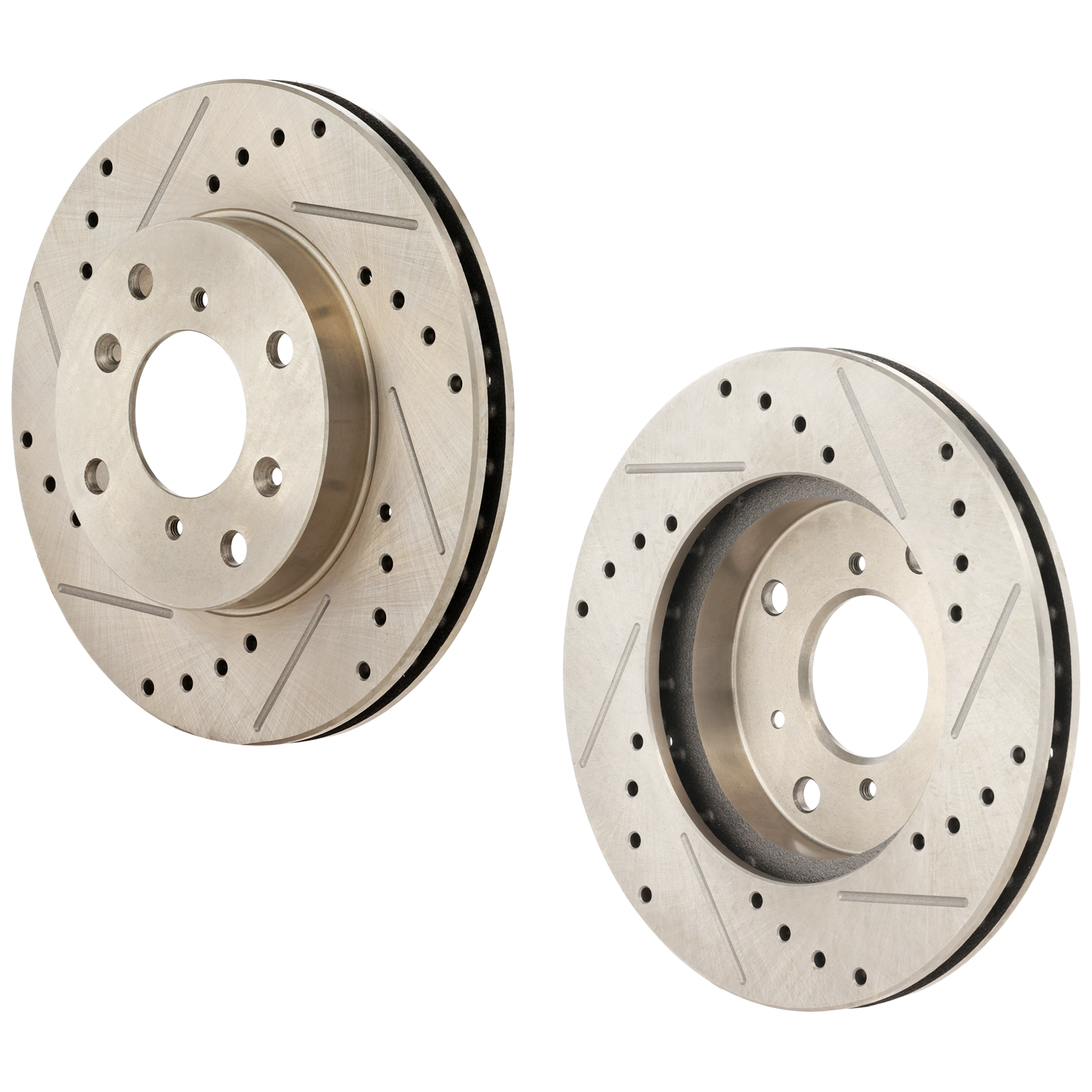 AM CL 98-99 ACCORD 98-02 FRONT BRAKE DISC RH AND LH Cross drilled and Slotted SKU SET STPH27110012DRS2 OEM 31243-63630-96709-108130-14522