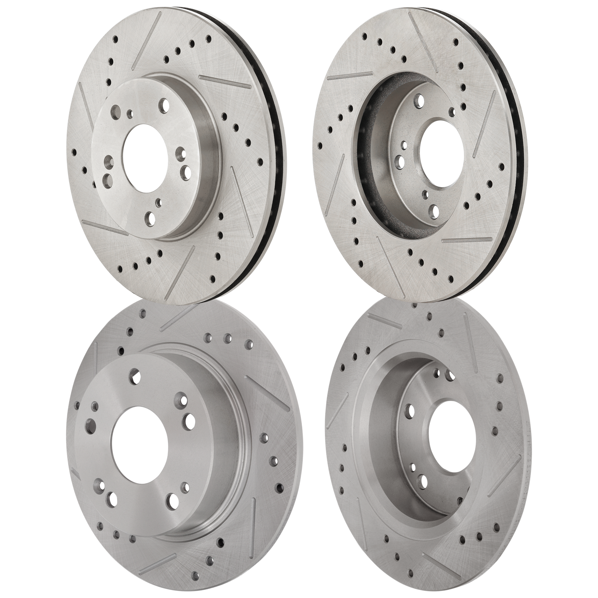 AM ACCORD 03-07 FRONT AND REAR BRAKE DISC RH AND LH 4 Wheel Set Cross drilled and Slotted SKU SET STPH27110014DRS4 OEM 19342-31315-145405-0832932-980