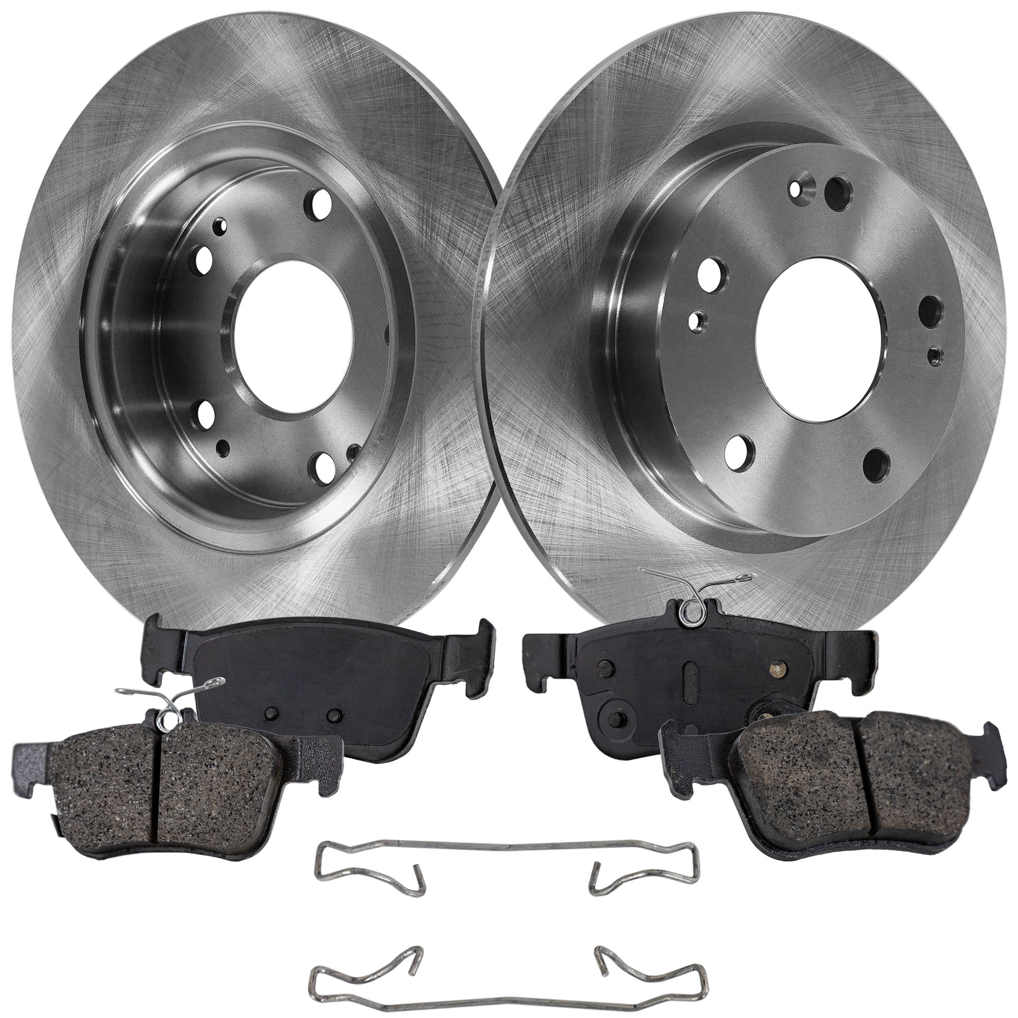 AM CIVIC 16-23 REAR BRAKE DISC AND PAD KIT 2 Wheel Set Plain Surface SKU SET STPH27110018-4 OEM 42510TBAA00-43022TBAA02-43022T
