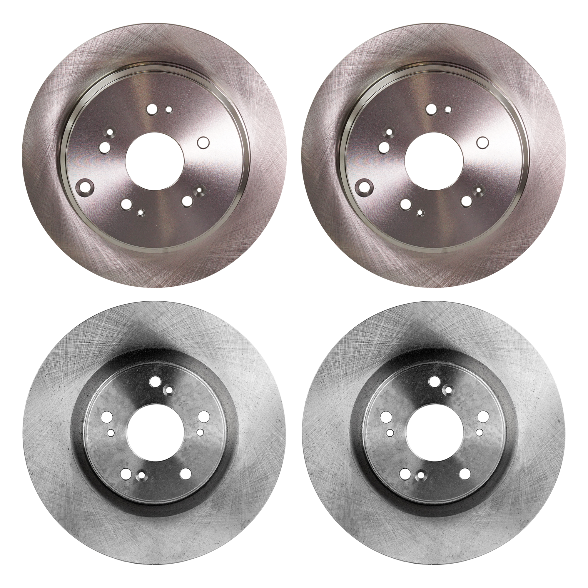 AM CR V 12-16 FRONT AND REAR BRAKE DISC 4 Wheel Set Plain Surface 5 Lugs Front Wheel Drive SKU SET STPH27110025-4 OEM 42510SCAE50-42510S9AE50-42510S