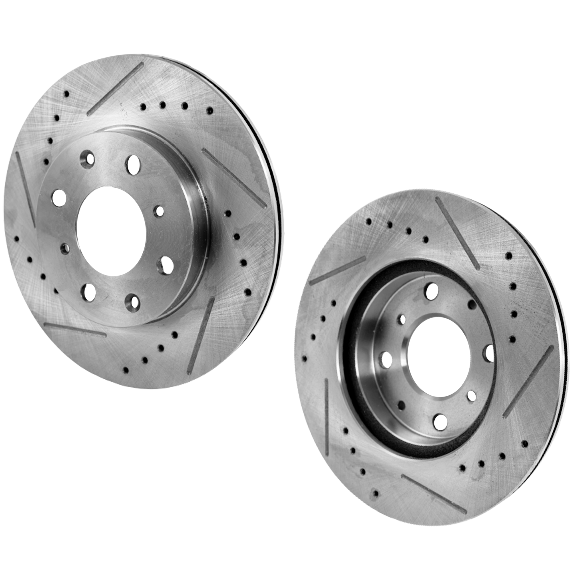 AM CIVIC 90-00 FRONT BRAKE DISC RH AND LH Drilled and Slotted SKU SET STPH27110026DRS2 OEM 141-19740-25507-31029-63275-86