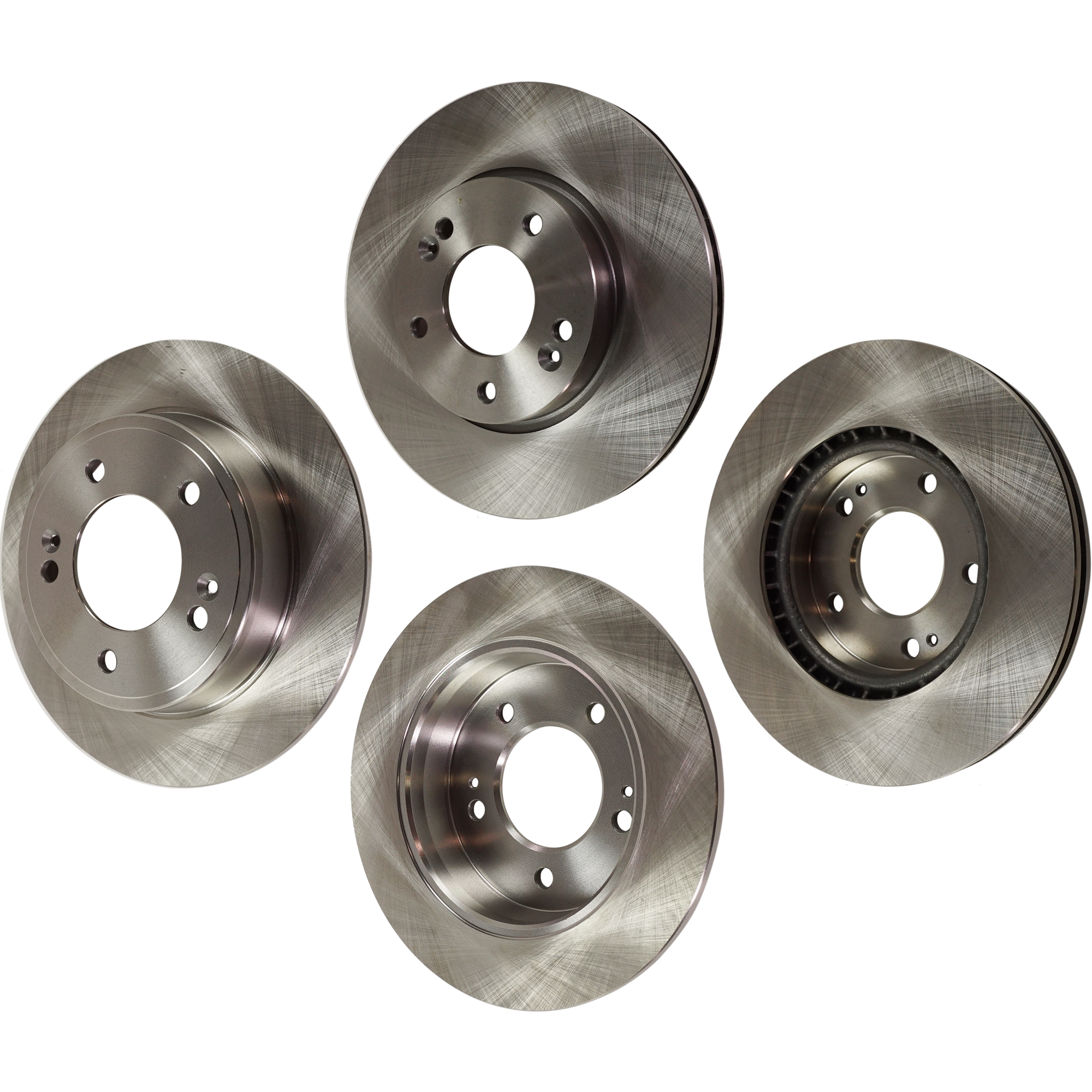 AM ELANTRA 11-20 ELANTRA COUPE 13-14 FRONT AND REAR BRAKE DISC 4 Wheel Set Plain Surface Front Vented Rear Solid 5 Lugs SKU SET STPH27110032-4 A OEM 31584-44745-0833519-0833528-85