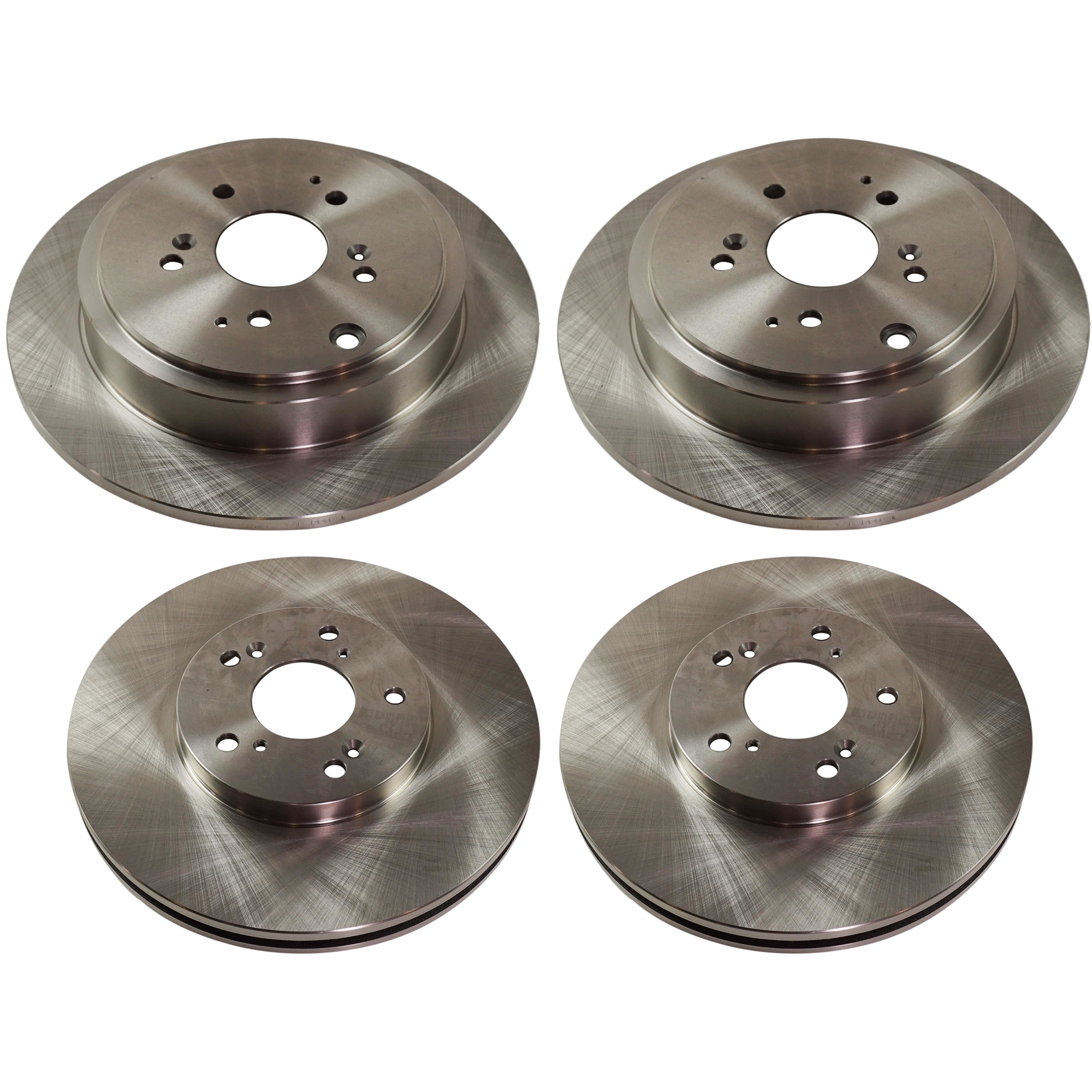 AM MDX 01-06 PILOT 03-08 FRONT AND REAR BRAKE DISC 4 Wheel Set Plain Surface Front Vented Rear Solid 5 Lugs SKU SET STPH27110052-4 B OEM 42510S3VA01-45251S0X000