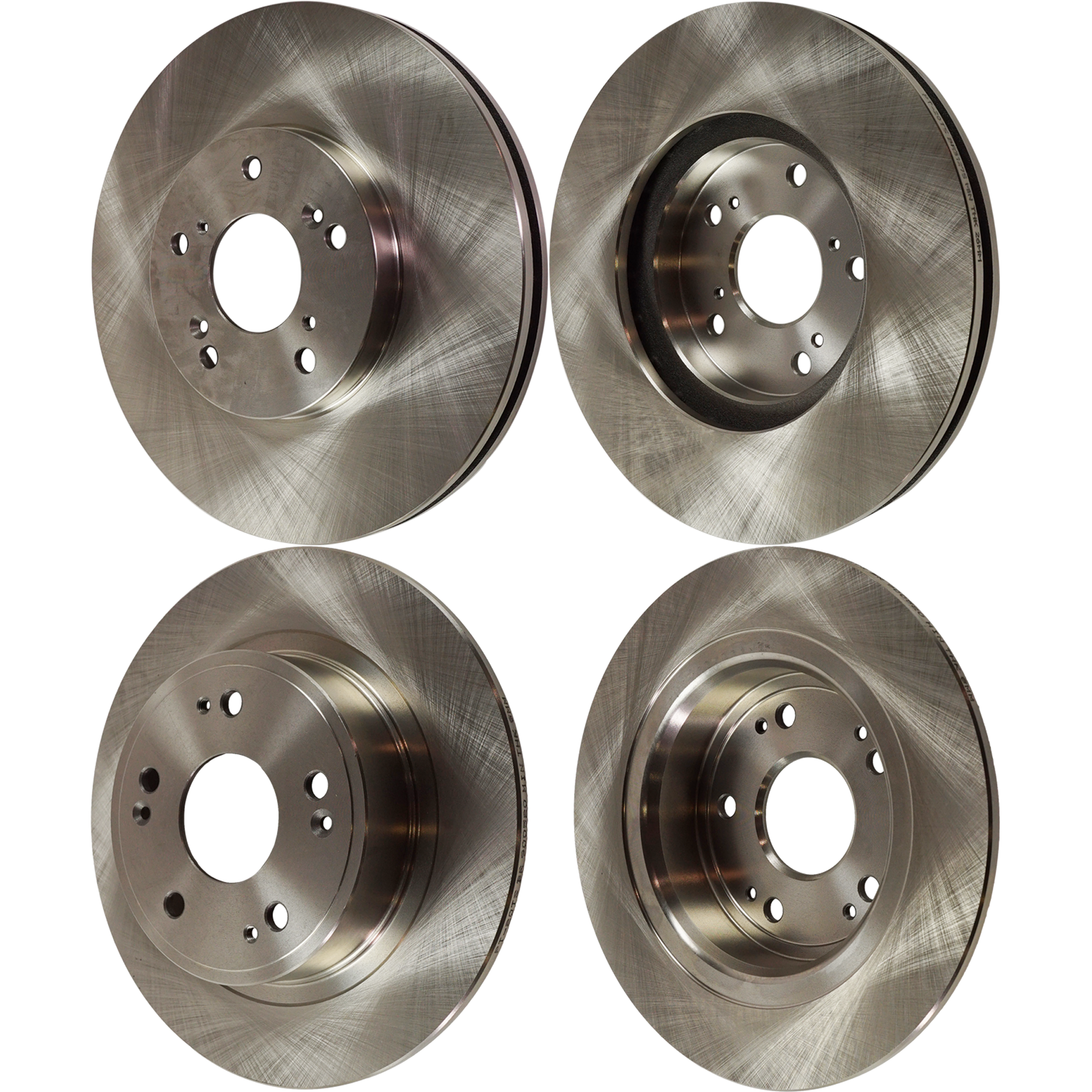 AM ACCORD 06-12 TSX 09-14 FRONT AND REAR BRAKE DISC 4 Wheel Set Plain Surface Front Vented Rear Solid 5 Lugs SKU SET STPH27110052-4 F OEM 42510SFY000-42510TA0A00-42510T