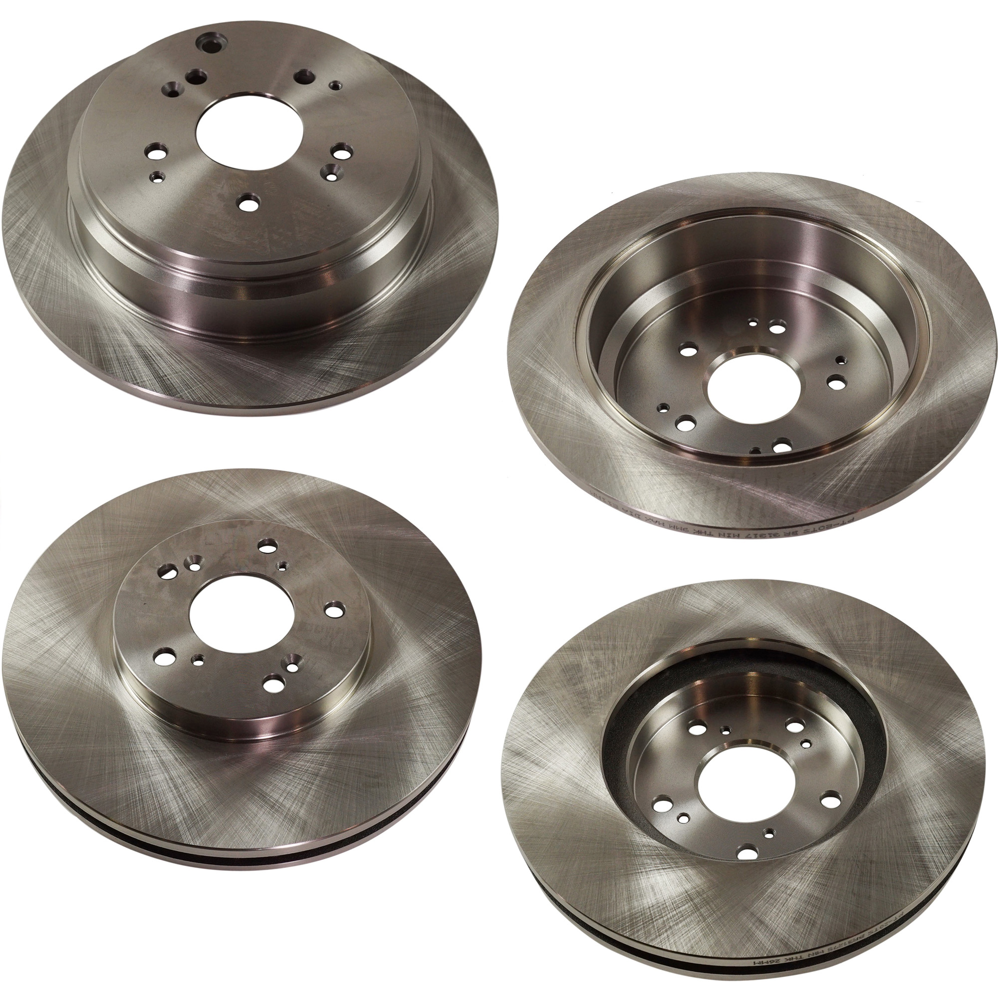 AM ODYSSEY 02-04 FRONT AND REAR BRAKE DISC 4 Wheel Set Plain Surface Front Vented Rear Solid 5 Lugs SKU SET STPH27110052-4 G OEM 42510S0XA00-45251S0X000