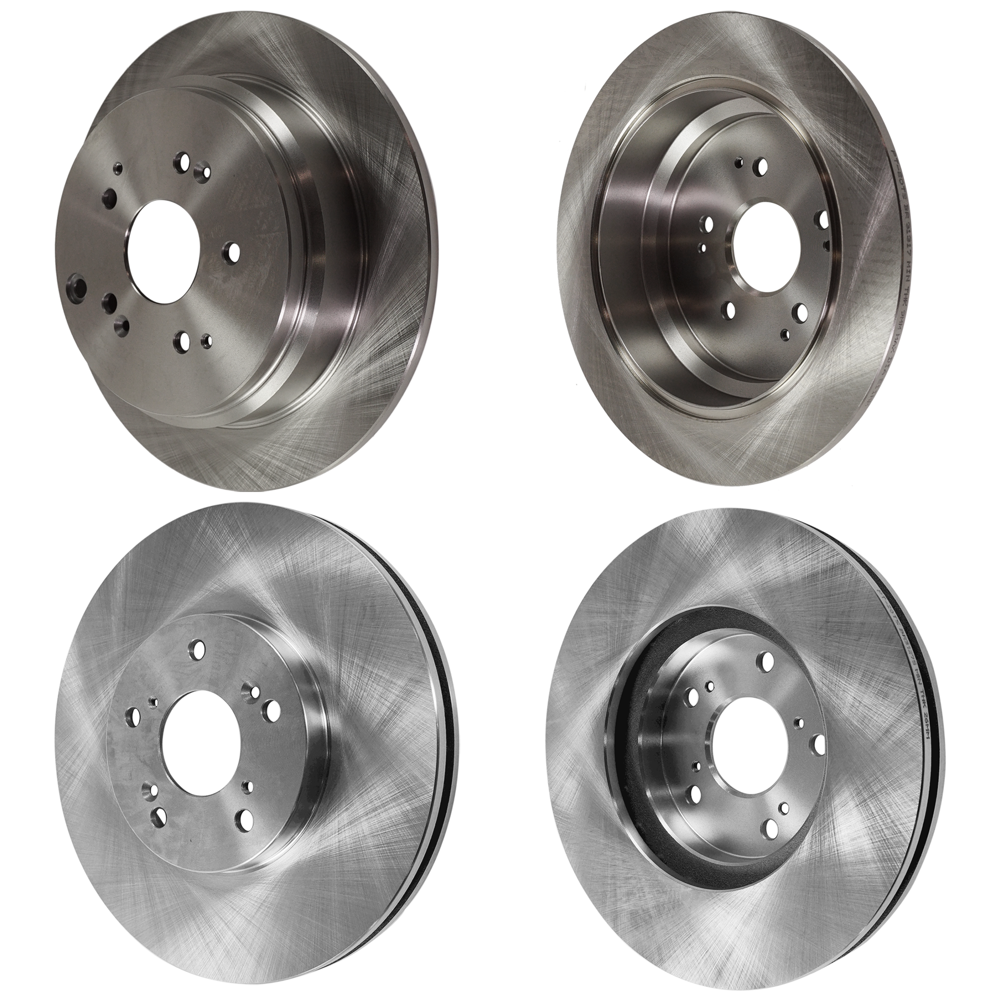 AM CL 01-03 ODYSSEY 99-04 TSX 04-14 FRONT AND REAR BRAKE DISC 4 Wheel Set Plain Surface Front Vented Rear Solid 5 Lugs SKU SET STPH27110052 OEM 42510S0XA00-45251S0X000