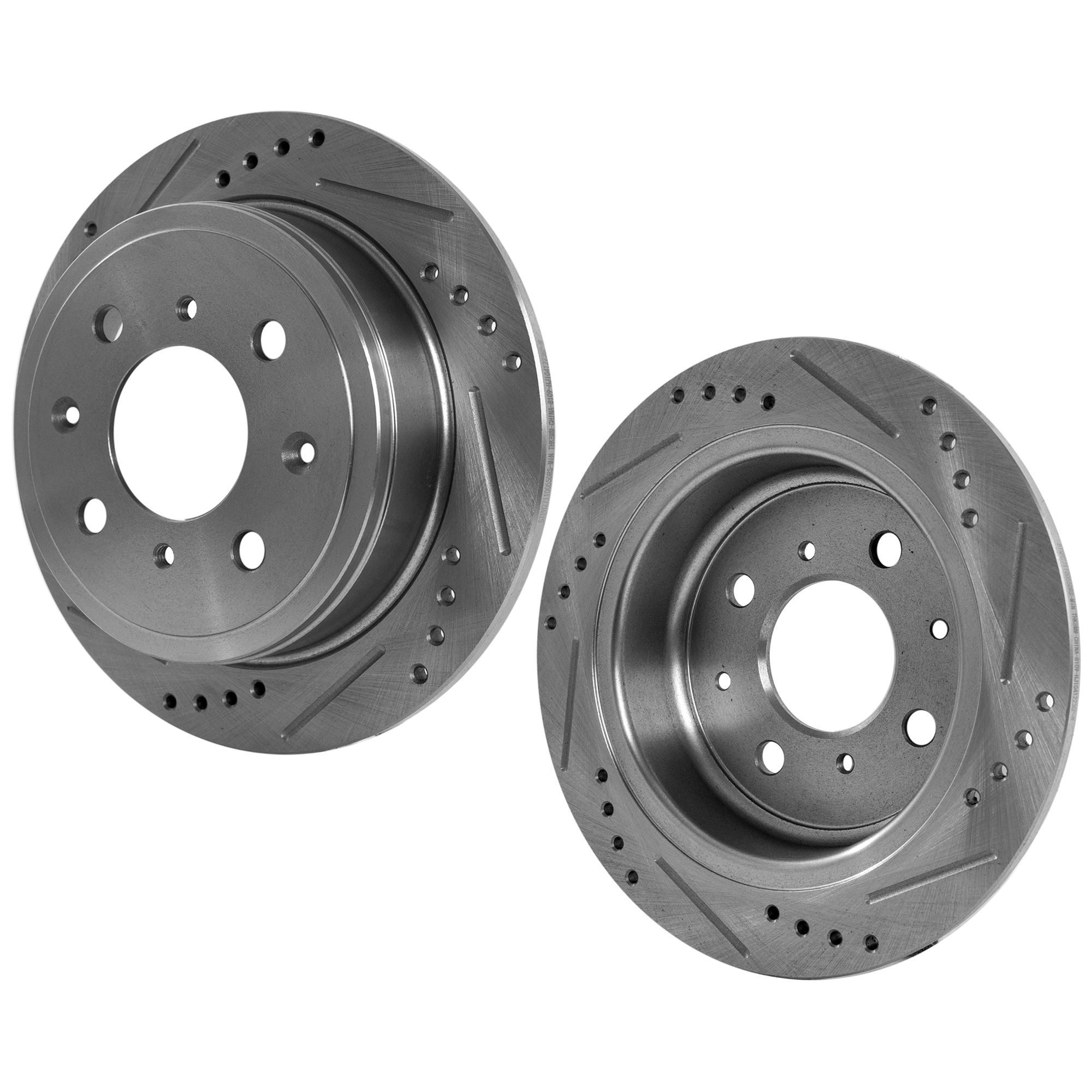 AM PRELUDE 88-91 INTEGRA 90-01 REAR BRAKE DISC RH AND LH Drilled and Slotted SKU SET STPH27110055DRS2 OEM 148-3258-19886-25199-31037