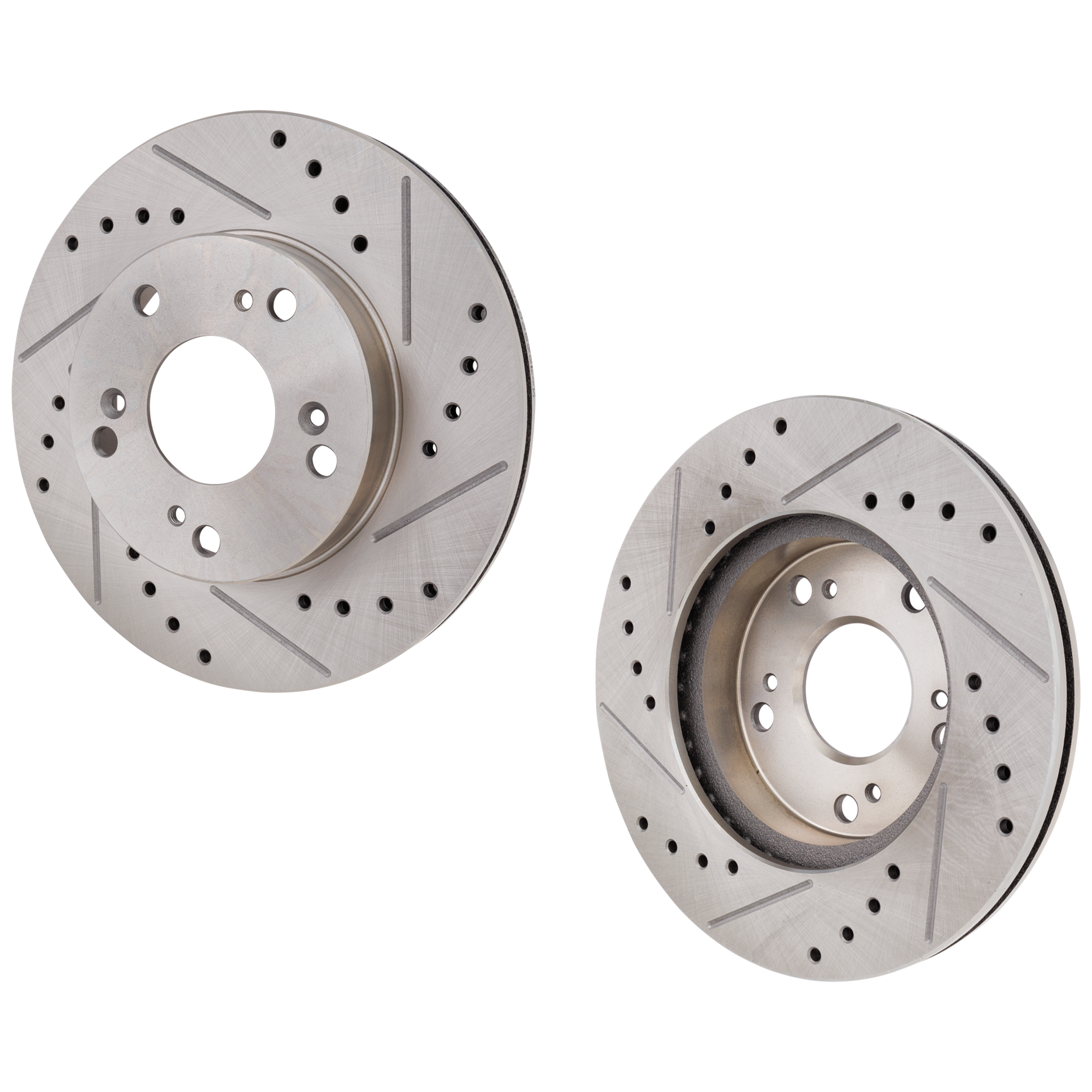 AM RSX 02-06 CIVIC 04-1 FRONT BRAKE DISC RH AND LH Cross drilled and Slotted SKU SET STPH27110060DRS2 OEM 31311-145397-0832911-0832912-9