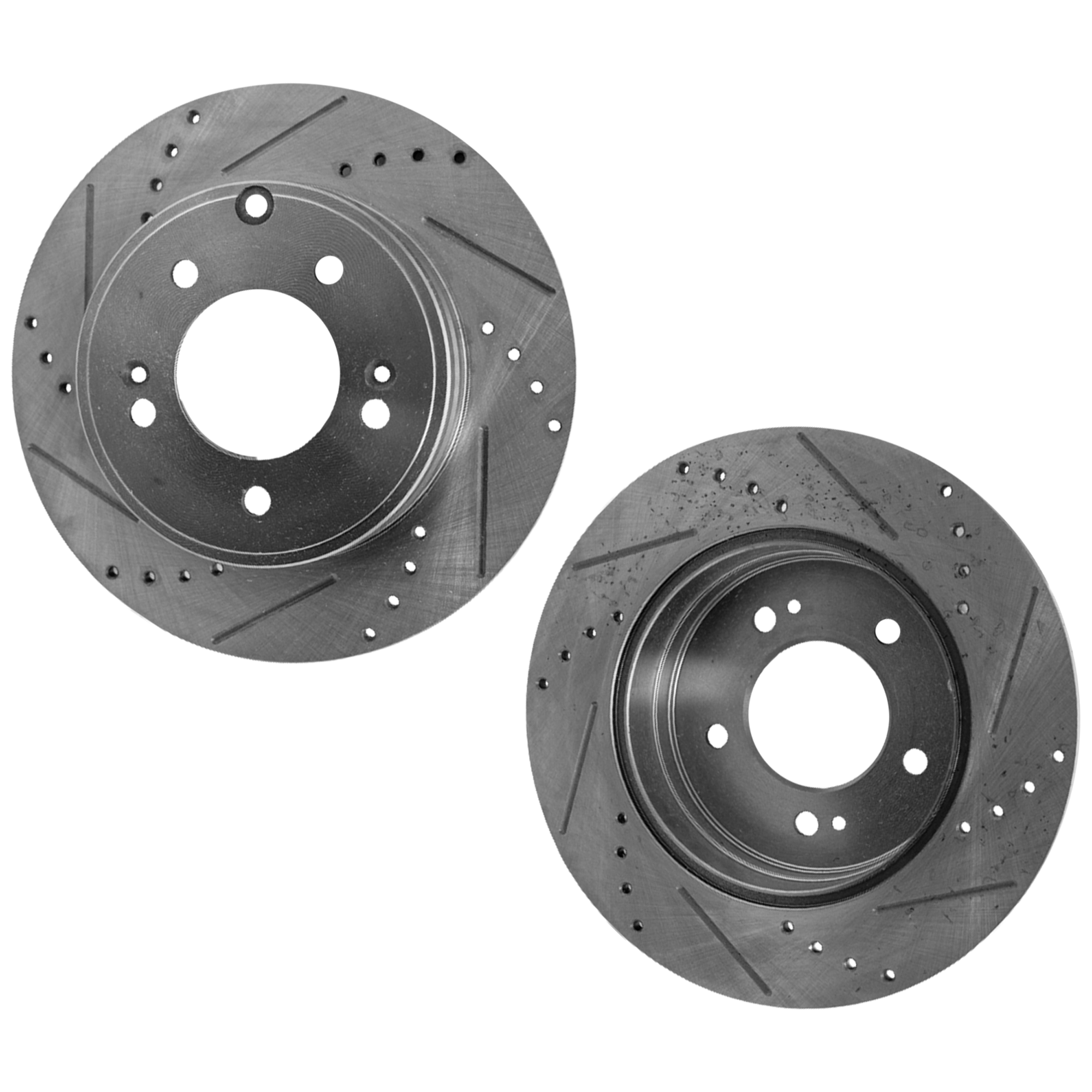 AM SONATA 05-17 AZERA 09-17 REAR BRAKE DISC RH AND LH Cross drilled and Slotted SKU SET STPH27110071DRS2 OEM 31424-31586-44625-0833180-9804