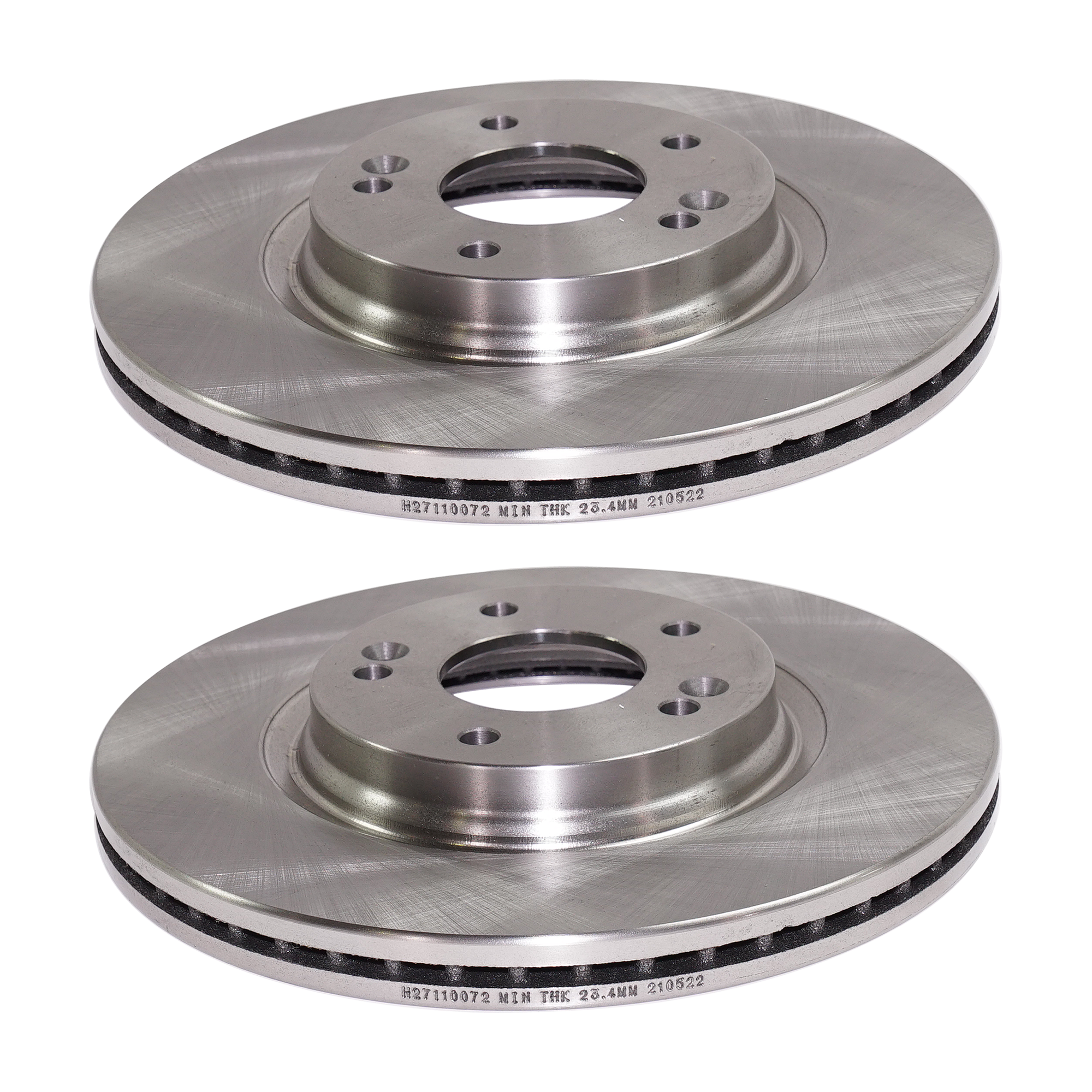 AM SONATA 15-19 VELOSTER 19-21 FRONT BRAKE DISC RH AND LH 2 Wheel Set Plain Surface Vented 5 Lugs SKU SET STPH27110072-2 OEM 51712C2000