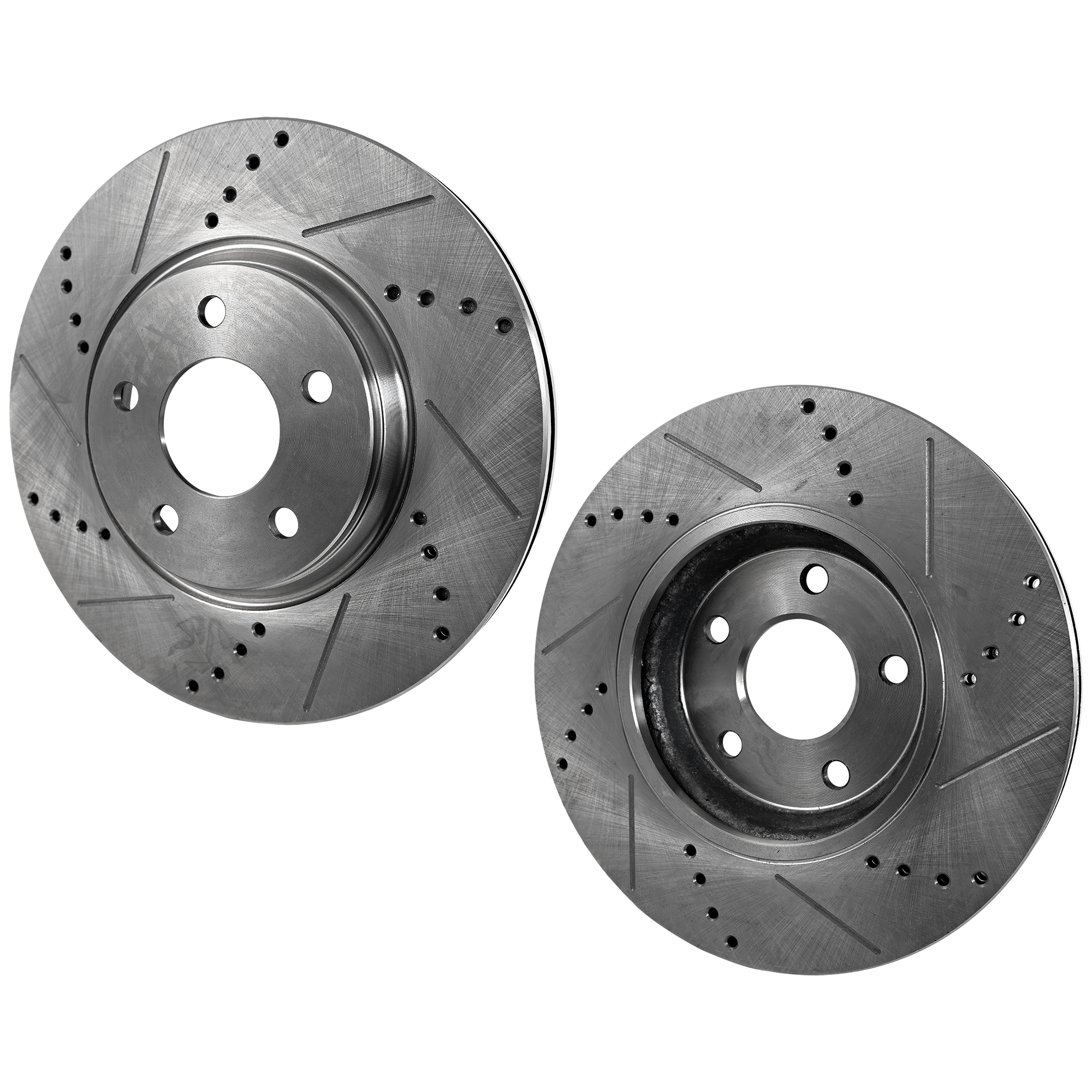 AM FX35 FX45-03-05 MAXIMA 06-23 FRONT BRAKE DISC 2 Wheel Set Cross drilled and Slotted SKU SET STPI27110001DRS2