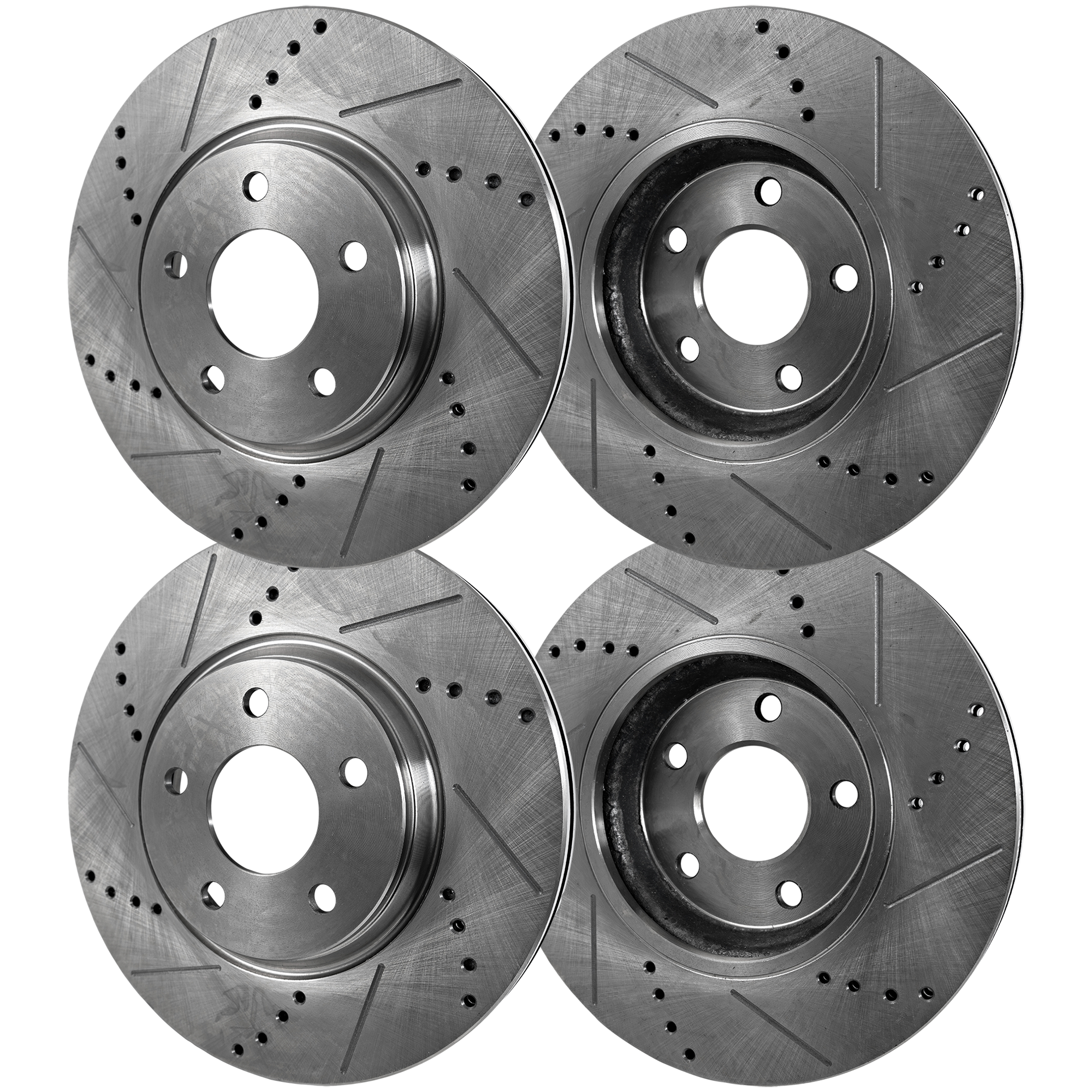 AM G35-05-08 MAXIMA 09-23 FRONT AND REAR BRAKE DISC 4 Wheel Set Cross drilled and Slotted Vented 5 Lugs SKU SET STPI27110001DRS4 OEM 31387-31530-44624-44676-083306