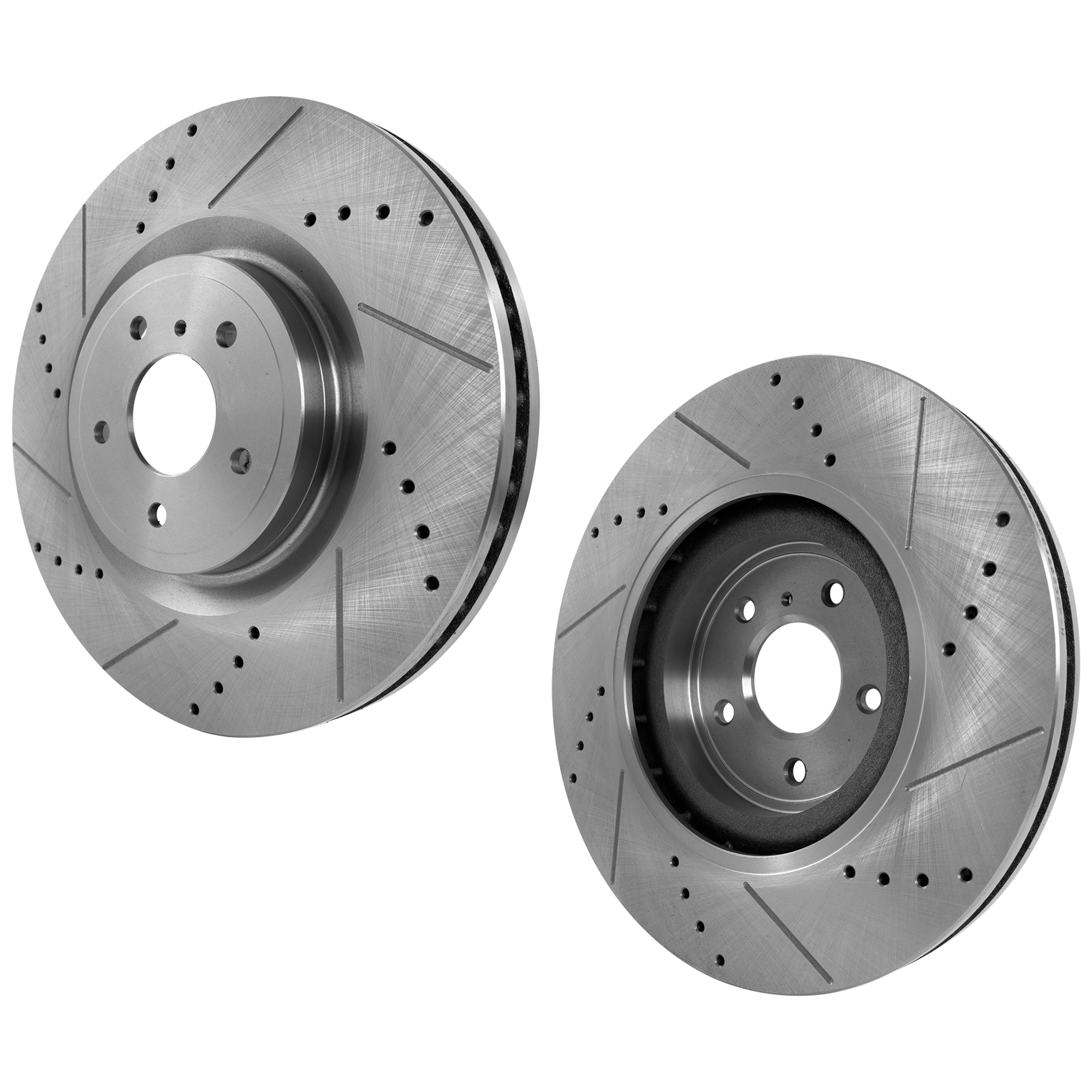 AM G37-08-13 Q50-14-23 FRONT BRAKE DISC RH AND LH Drilled and Slotted SKU SET STPI27110007DRS2