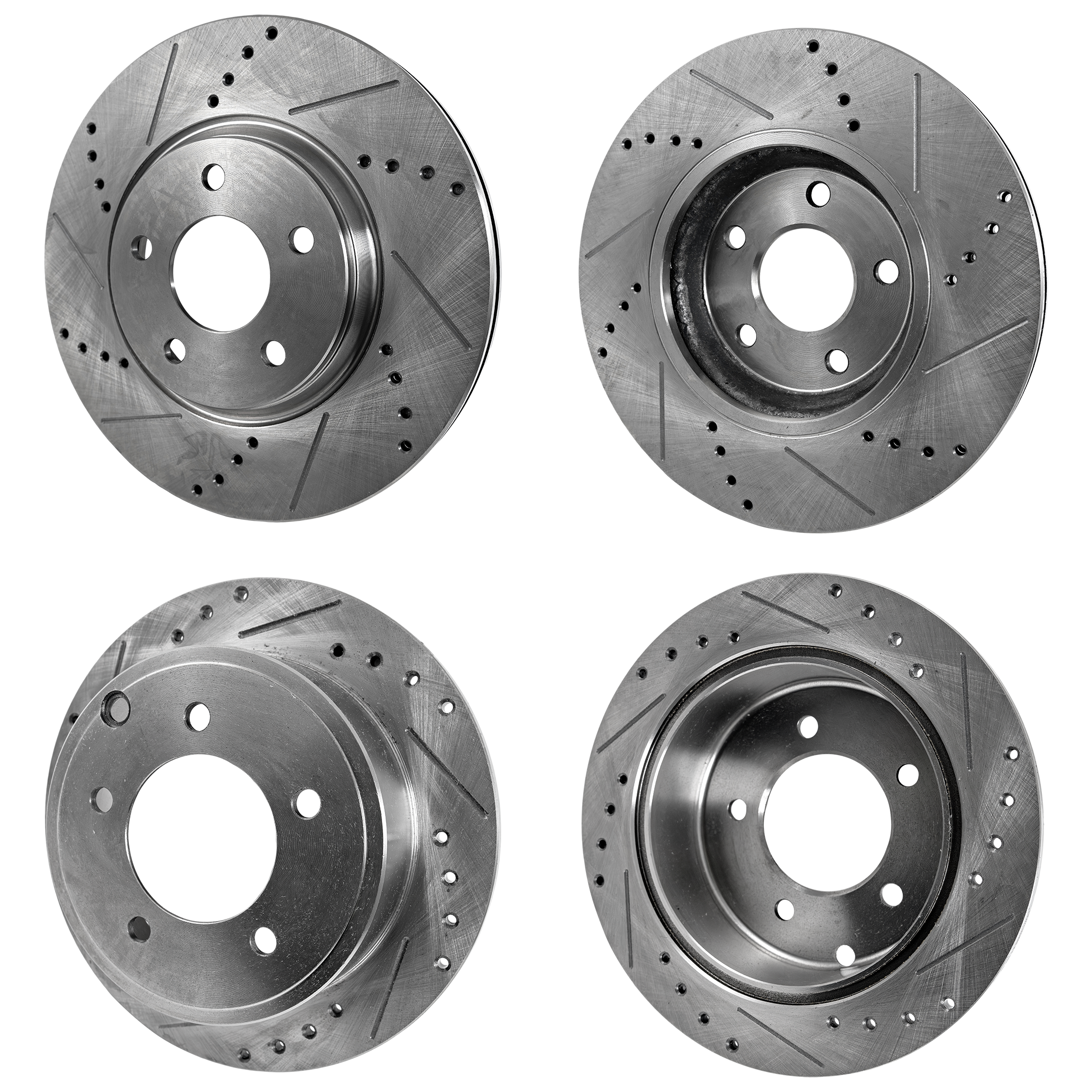 AM COMPASS PATRIOT 09-17 REAR BRAKE DISC RH AND LH 4 Wheel Set Cross drilled and Slotted SKU SET STPJ27110008DRS4 OEM 43154-44725-53036-780457-88045