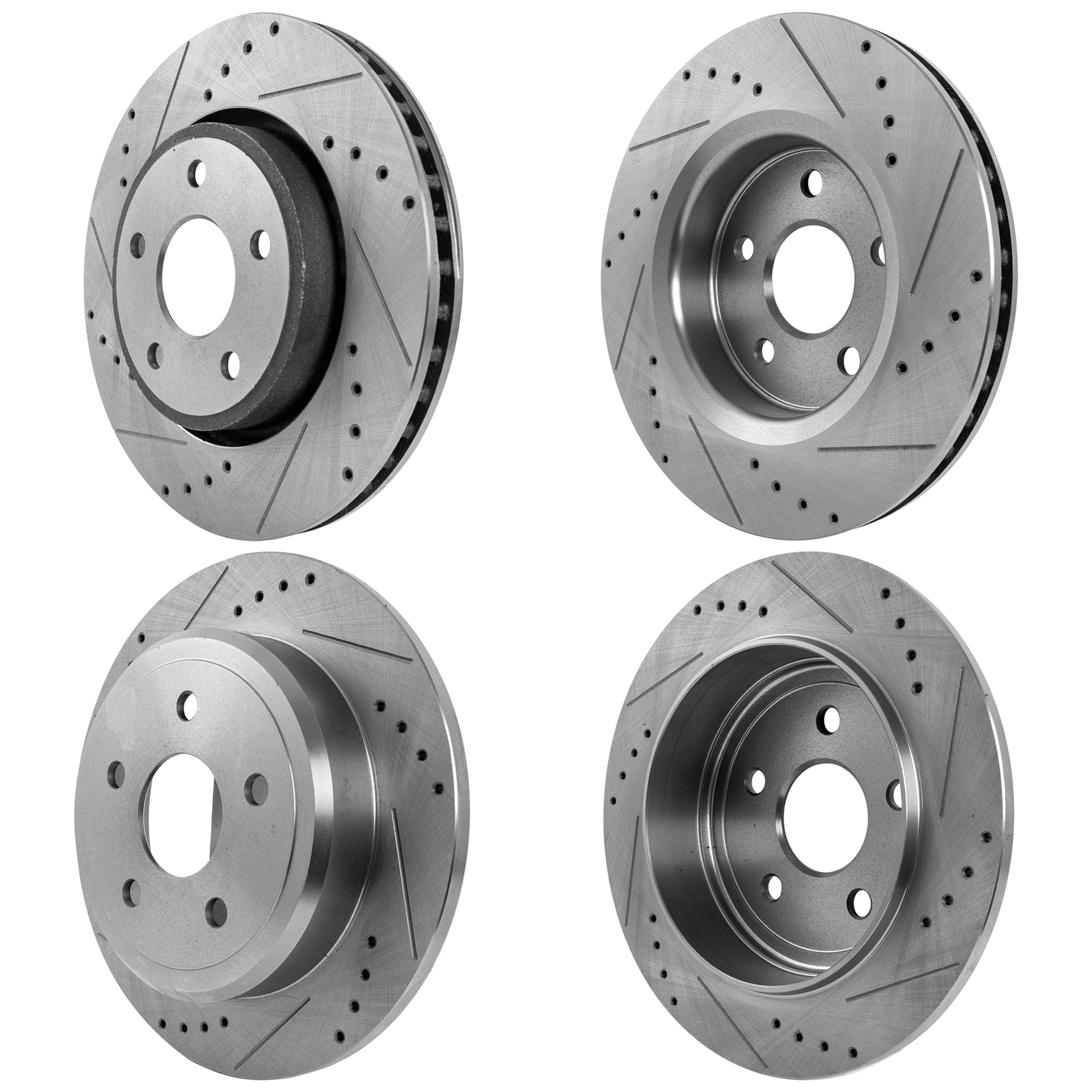 AM COMMANDER 06-10 GRAND CHEROKEE 05-10 FRONT AND REAR BRAKE DISC 4 Wheel Set Cross drilled and Slotted SKU SET STPJ27110010DRS4 OEM 43082-53026-780289-48880289-60