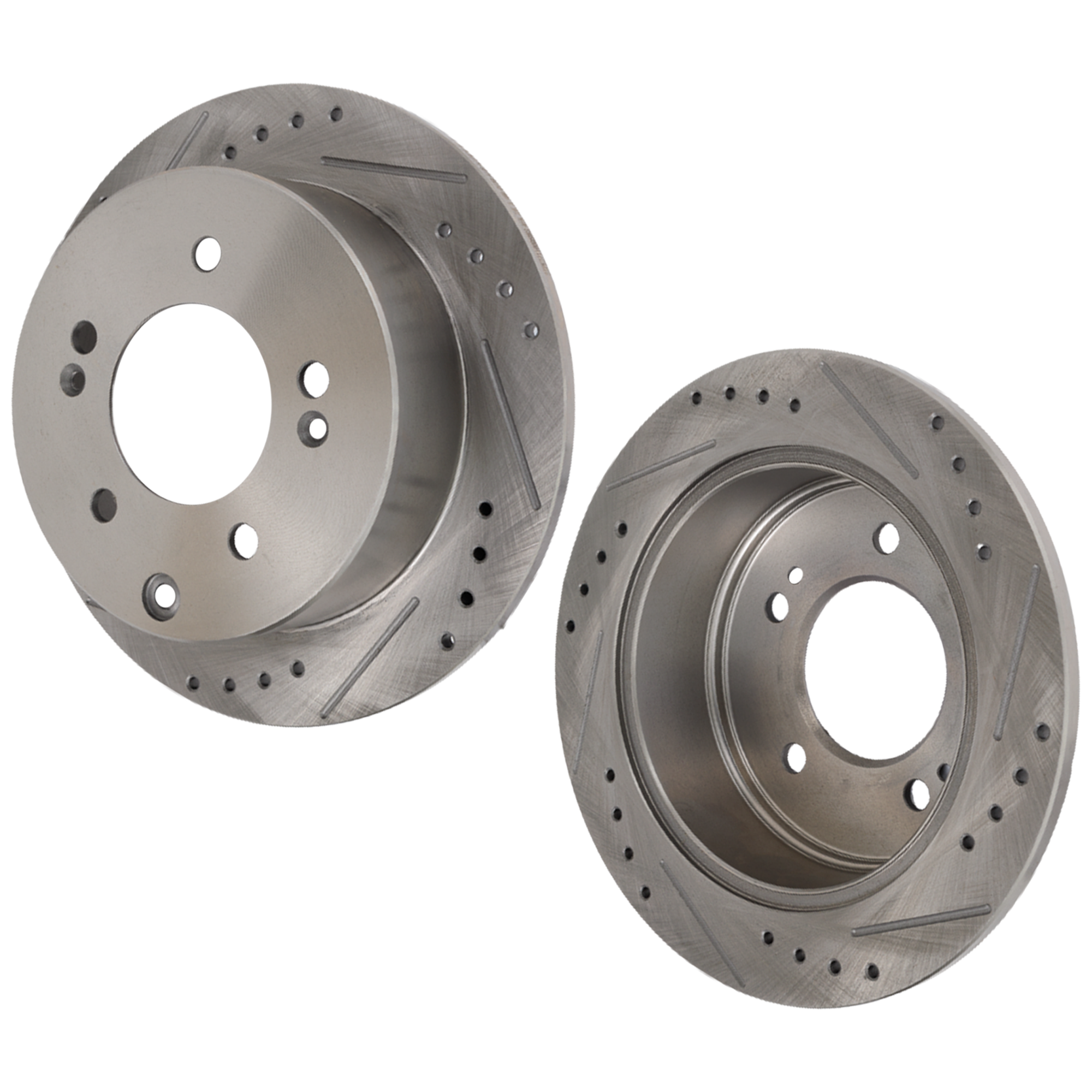 AM FORTE FORTE KOUP SOUL 10-13 FORTE5-12-13 REAR BRAKE DISC RH AND LH Drilled and Slotted SKU SET STPK27110005DRS2 OEM 31542-44687-0833408-850159-900