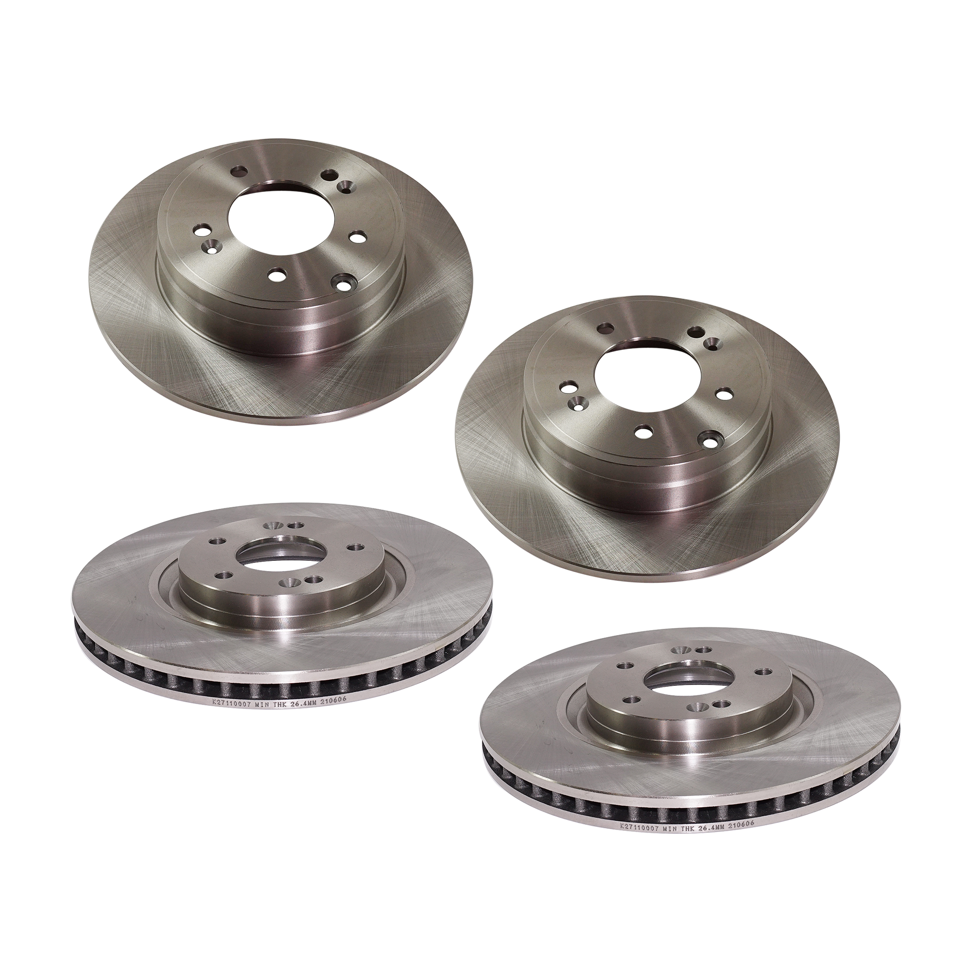 AM OPTIMA 11-20 FRONT AND REAR BRAKE DISC 4 Wheel Set Plain Surface 5 Lugs Vented Front Solid Rear SKU SET STPK27110007-4 A OEM 31590-44728-850264-60003003-31