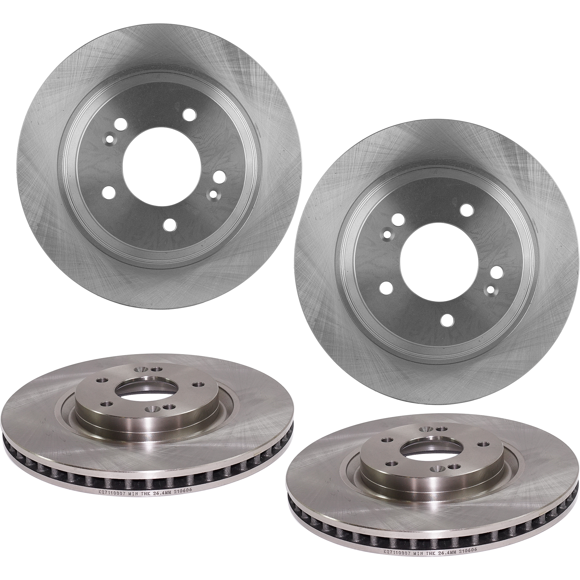 AM OPTIMA 13-20 FRONT AND REAR BRAKE DISC RH AND LH Plain Surface Front Vented Rear Solid 5 Lugs SKU SET STPK27110007-4 B OEM 31590-44728-850264-60003003-31