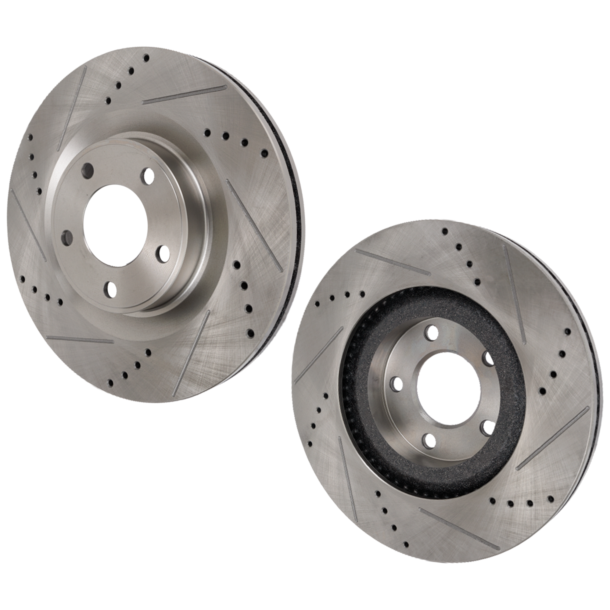 AM EDGE 07-14 MKX 07-15 FRONT BRAKE DISC RH AND LH Cross drilled and Slotted SKU SET STPL27110042DRS2
