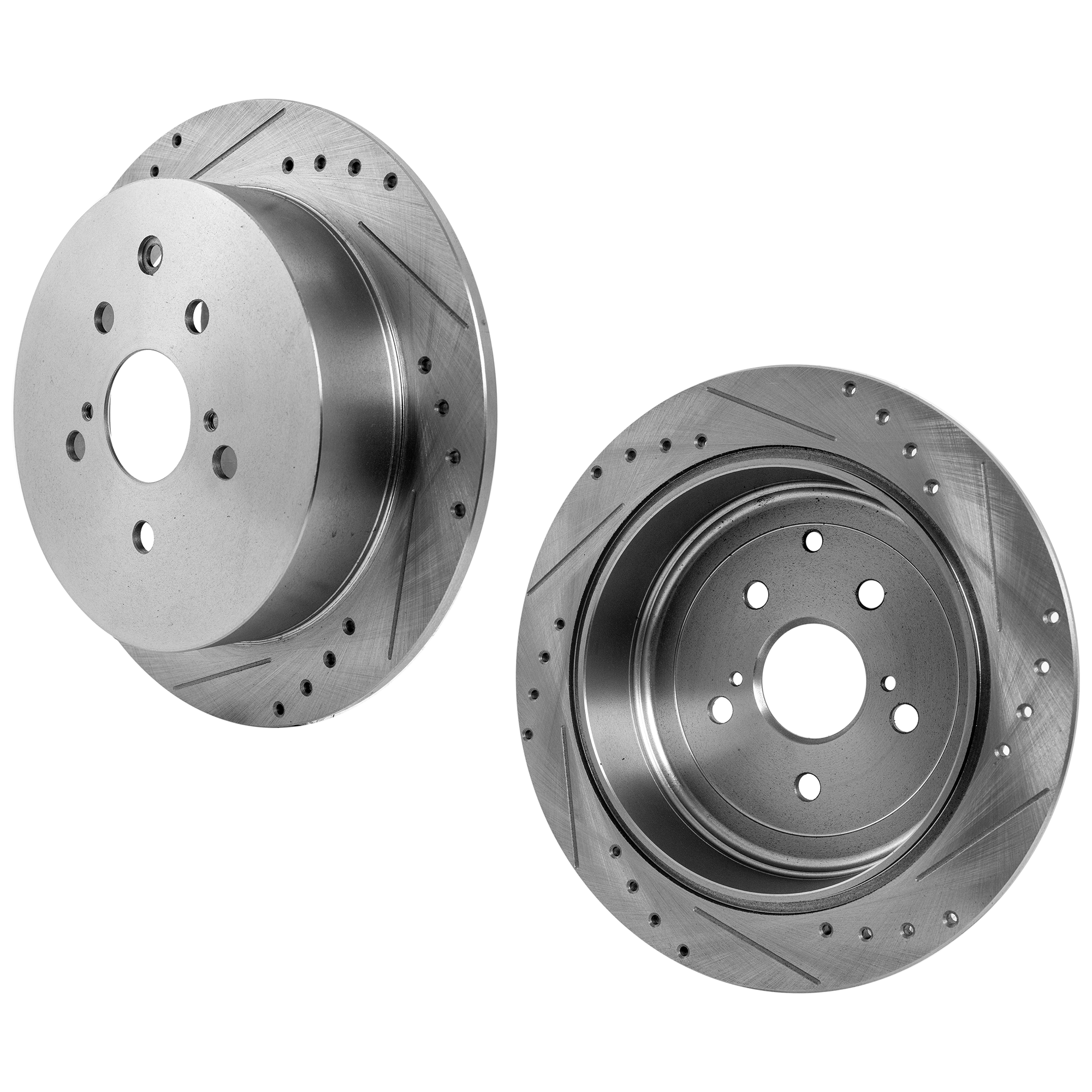 AM RX350 RX450H 10-15 SIENNA 11-20 REAR BRAKE DISC RH AND LH Drilled and Slotted SKU SET STPL27110058DRS2 OEM 31544-44691-0833498-850191-600