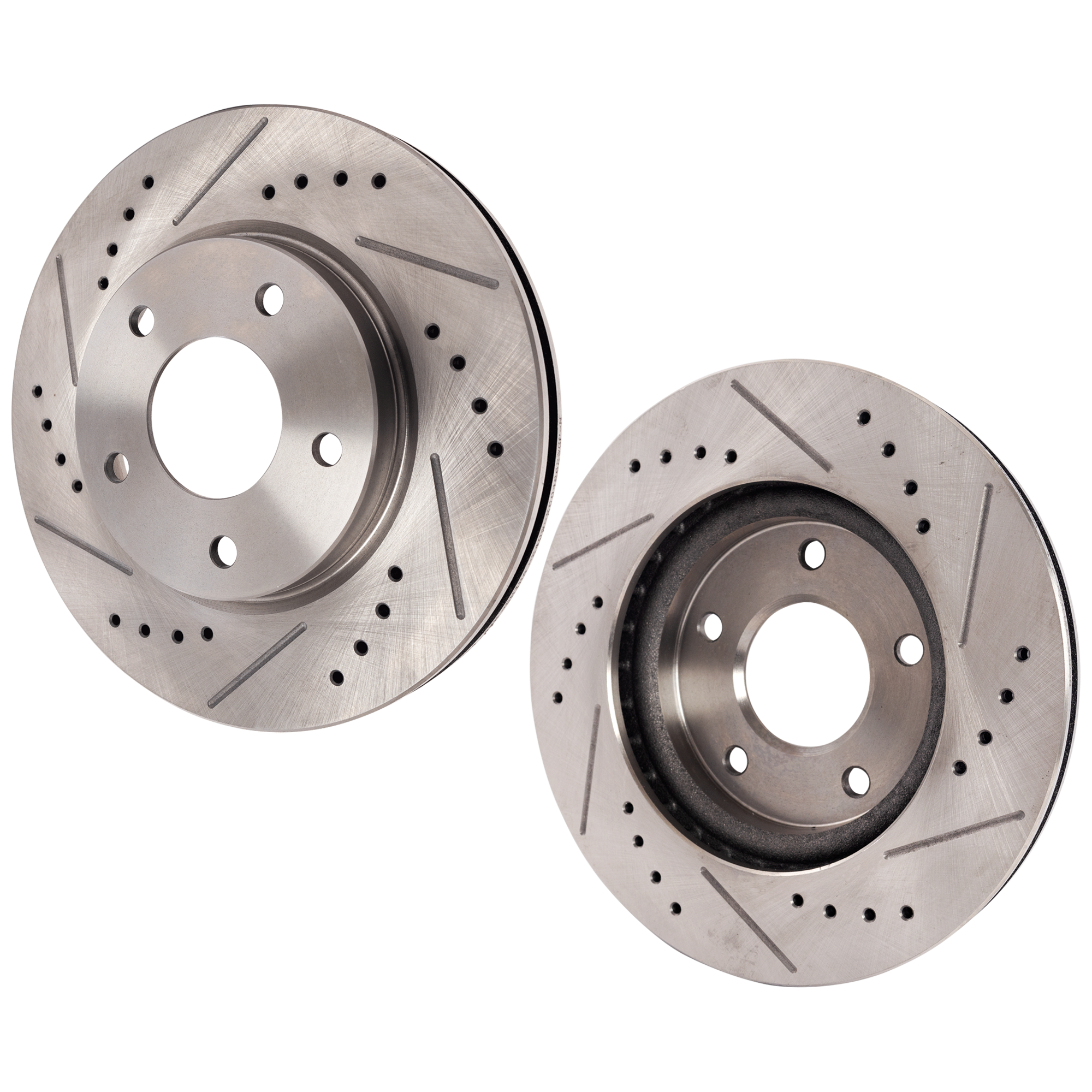AM CALIBER 07-12 LANCER 08-17 FRONT BRAKE DISC RH AND LH Drilled and Slotted SKU SET STPM27110010DRS2 OEM 43152-53037-96931-780458-90059